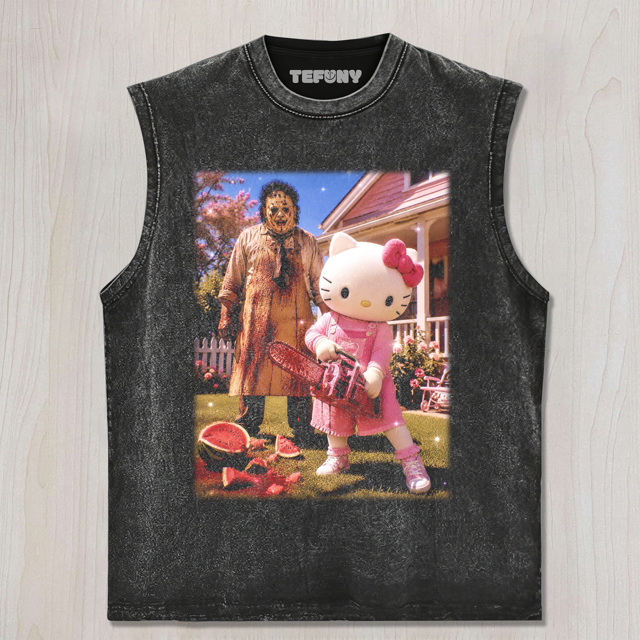 HELLO KITTY AND HORROR V6 UNISEX TEE, TANK TOP, LAYERED LS, SWEATSHIRT & HOODIE