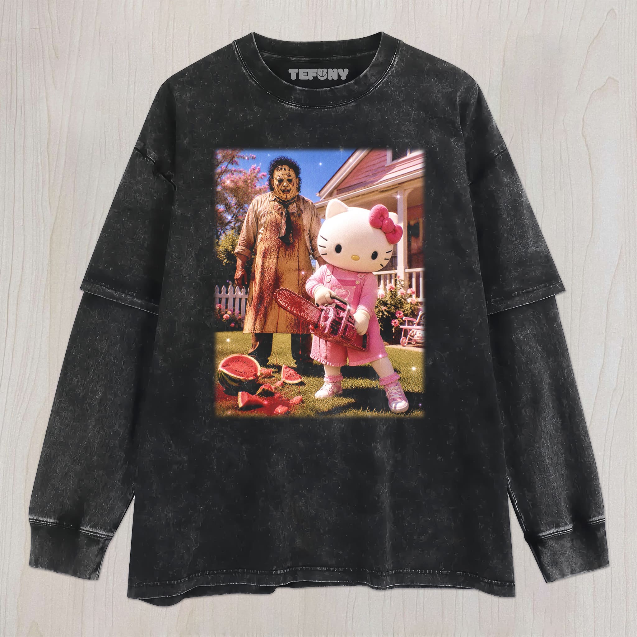 HELLO KITTY AND HORROR V6 UNISEX TEE, TANK TOP, LAYERED LS, SWEATSHIRT & HOODIE