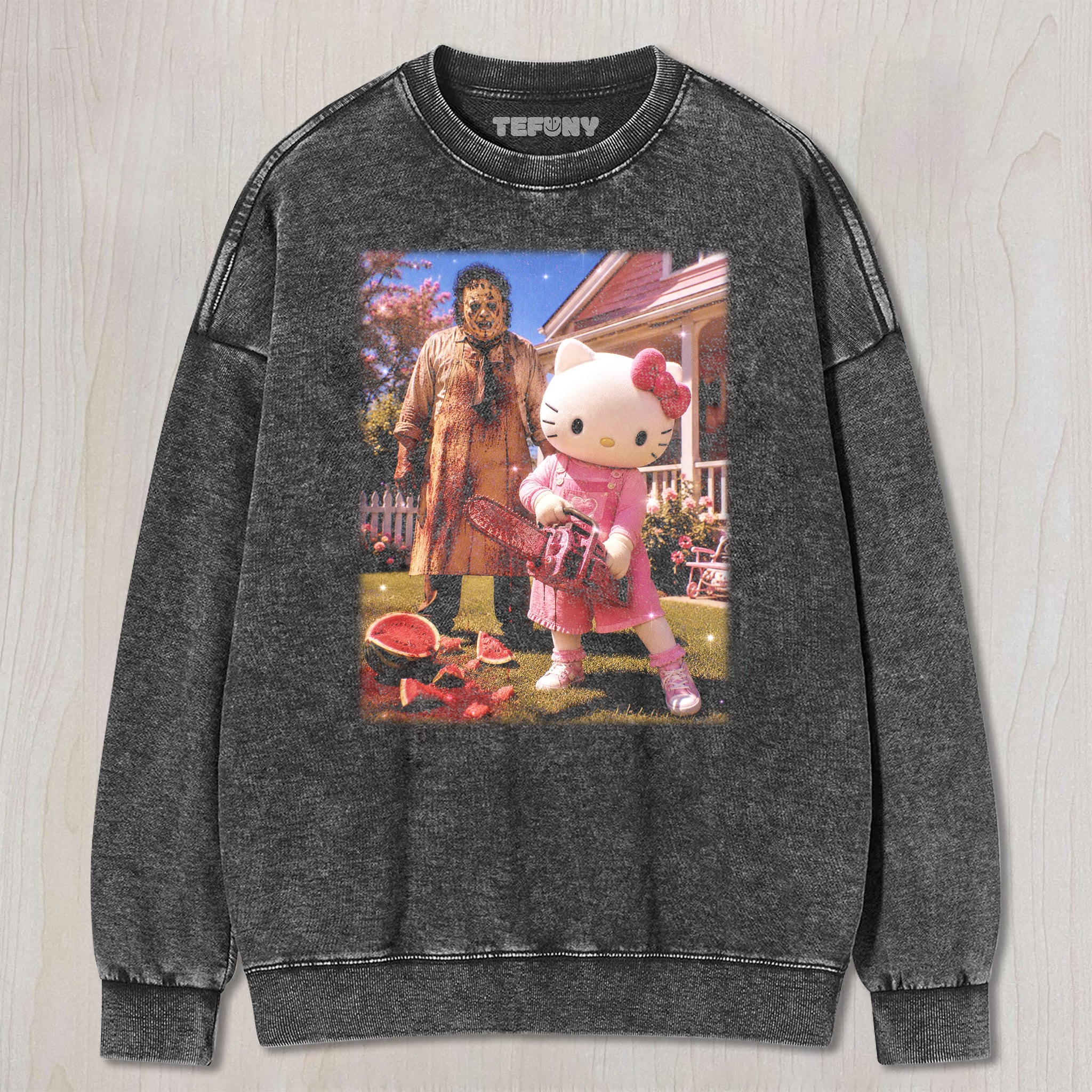 HELLO KITTY AND HORROR V6 UNISEX TEE, TANK TOP, LAYERED LS, SWEATSHIRT & HOODIE