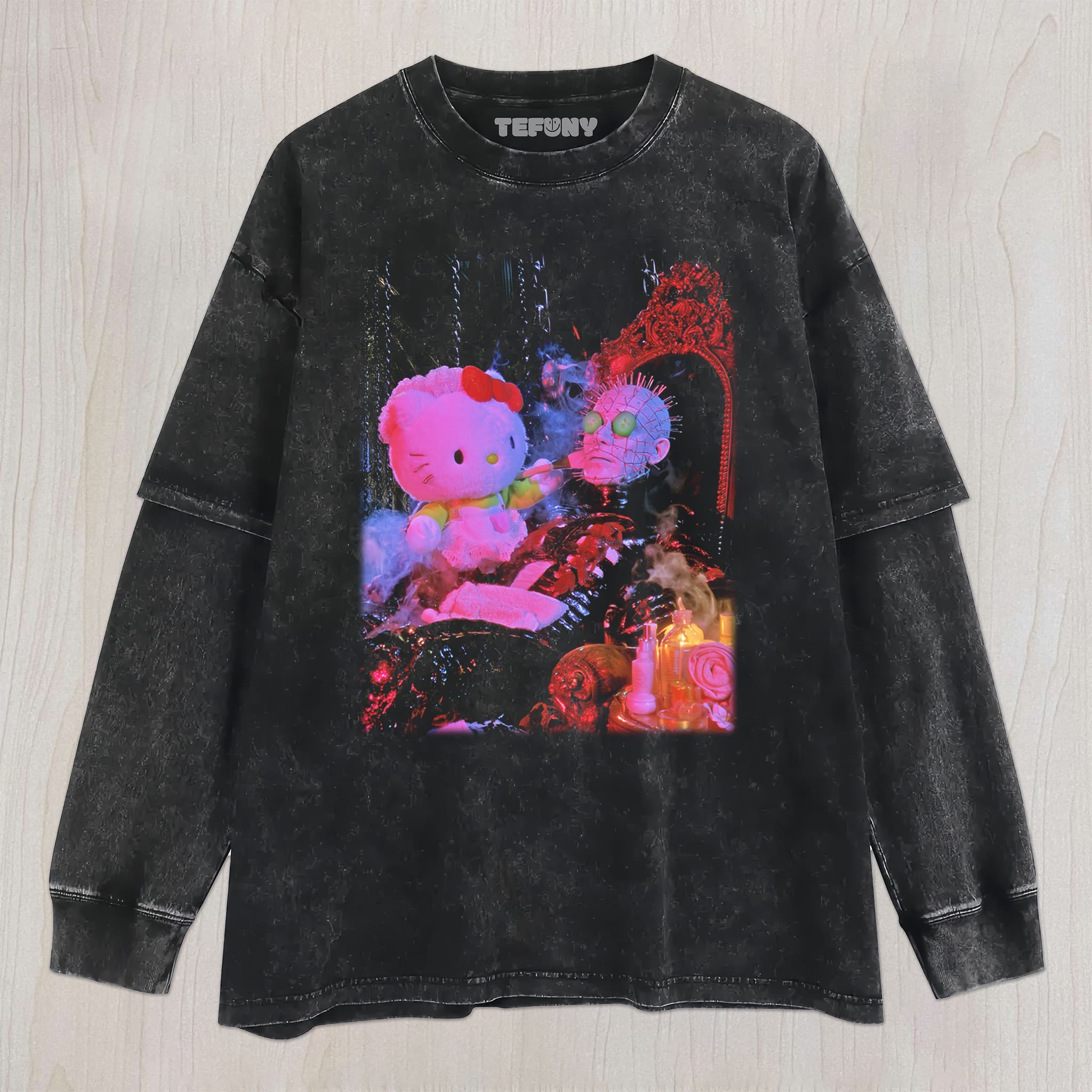 HELLO KITTY AND HORROR V8 UNISEX TEE, TANK TOP, LAYERED LS, SWEATSHIRT & HOODIE