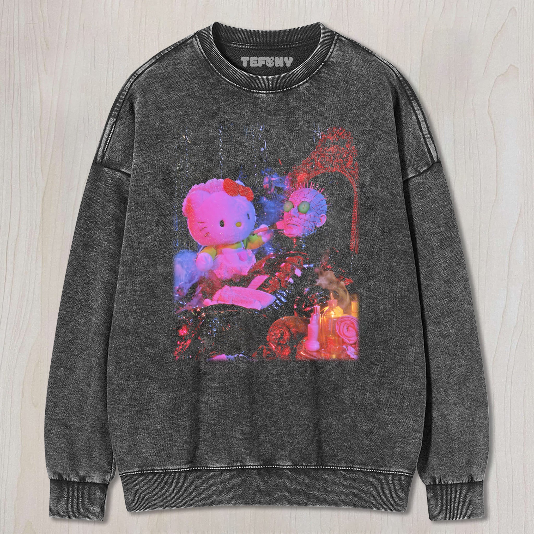 HELLO KITTY AND HORROR V8 UNISEX TEE, TANK TOP, LAYERED LS, SWEATSHIRT & HOODIE