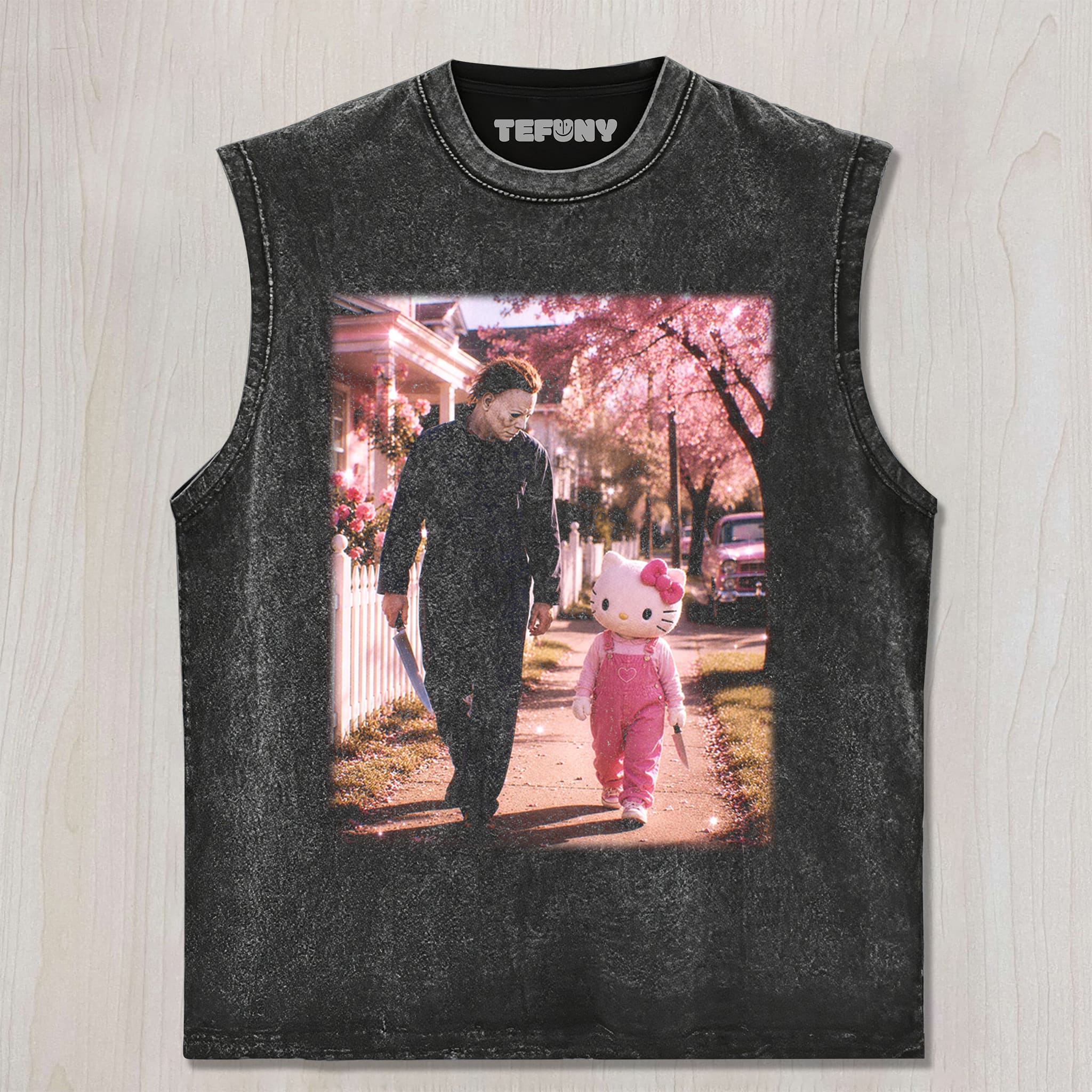 HELLO KITTY AND HORROR V9 UNISEX TEE, TANK TOP, LAYERED LS, SWEATSHIRT & HOODIE