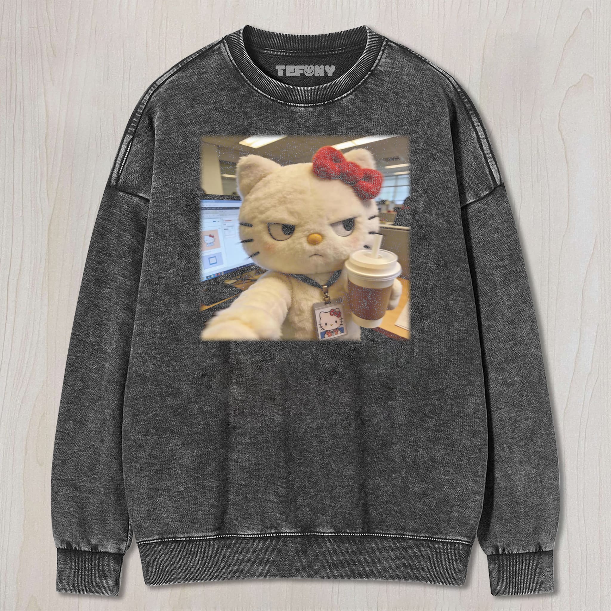 HELLO KITTY AT WORK UNISEX TEE, TANK TOP, LAYERED LS, SWEATSHIRT & HOODIE