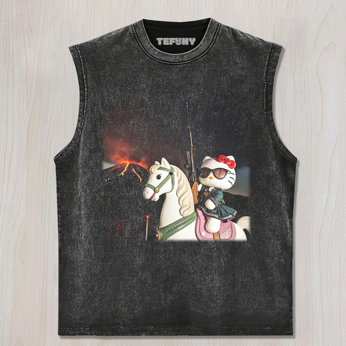 HELLO KITTY CONQUERS THE VOLCANO UNISEX TEE, TANK TOP, LAYERED LS, SWEATSHIRT & HOODIE