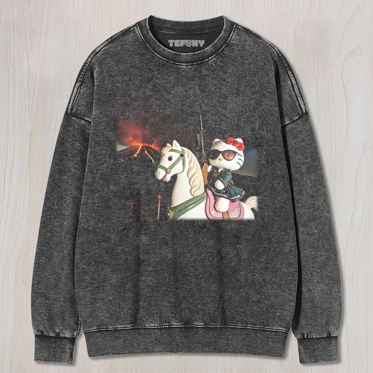 HELLO KITTY CONQUERS THE VOLCANO UNISEX TEE, TANK TOP, LAYERED LS, SWEATSHIRT & HOODIE