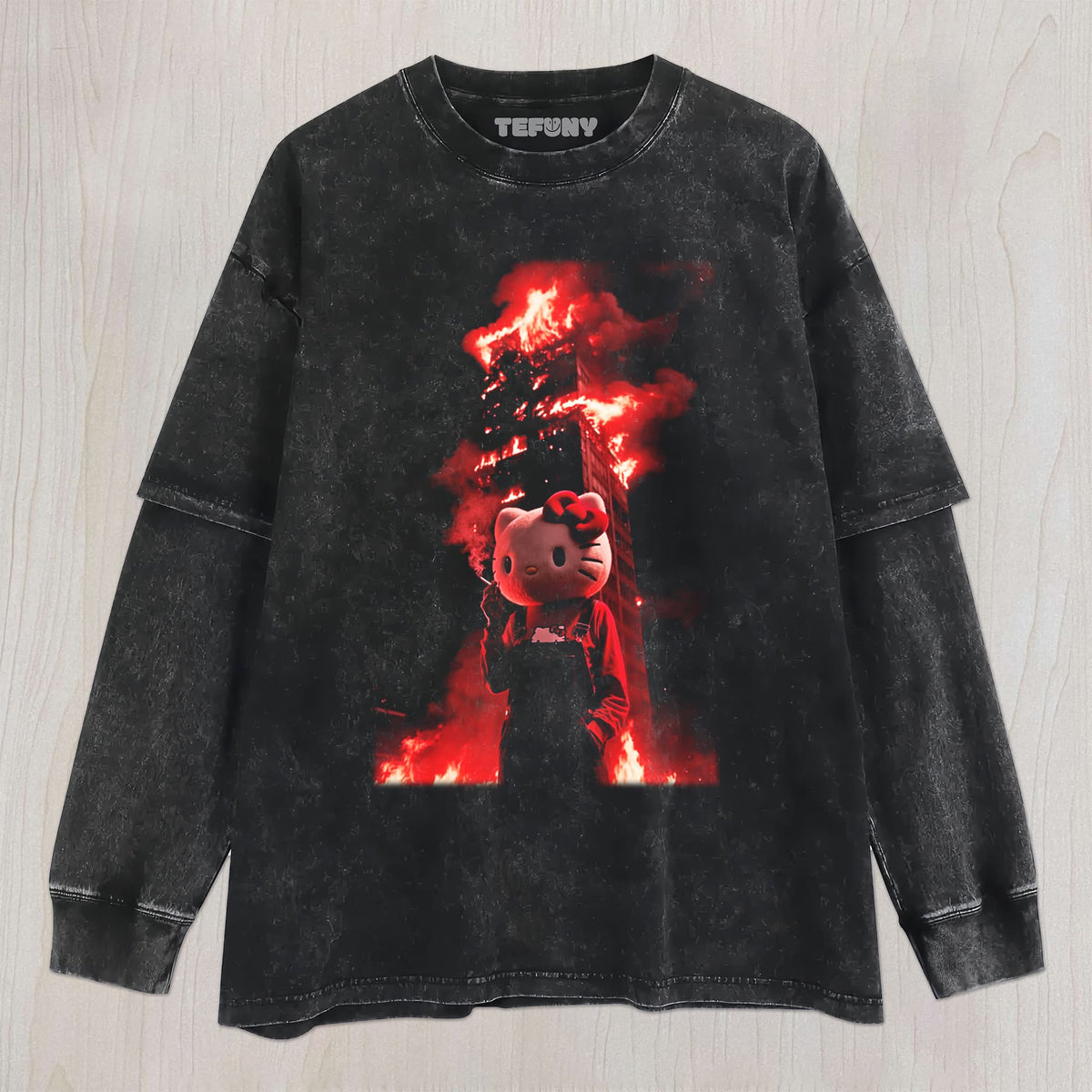 HELLO KITTY FIRE UNISEX TEE, TANK TOP, LAYERED LS, SWEATSHIRT & HOODIE