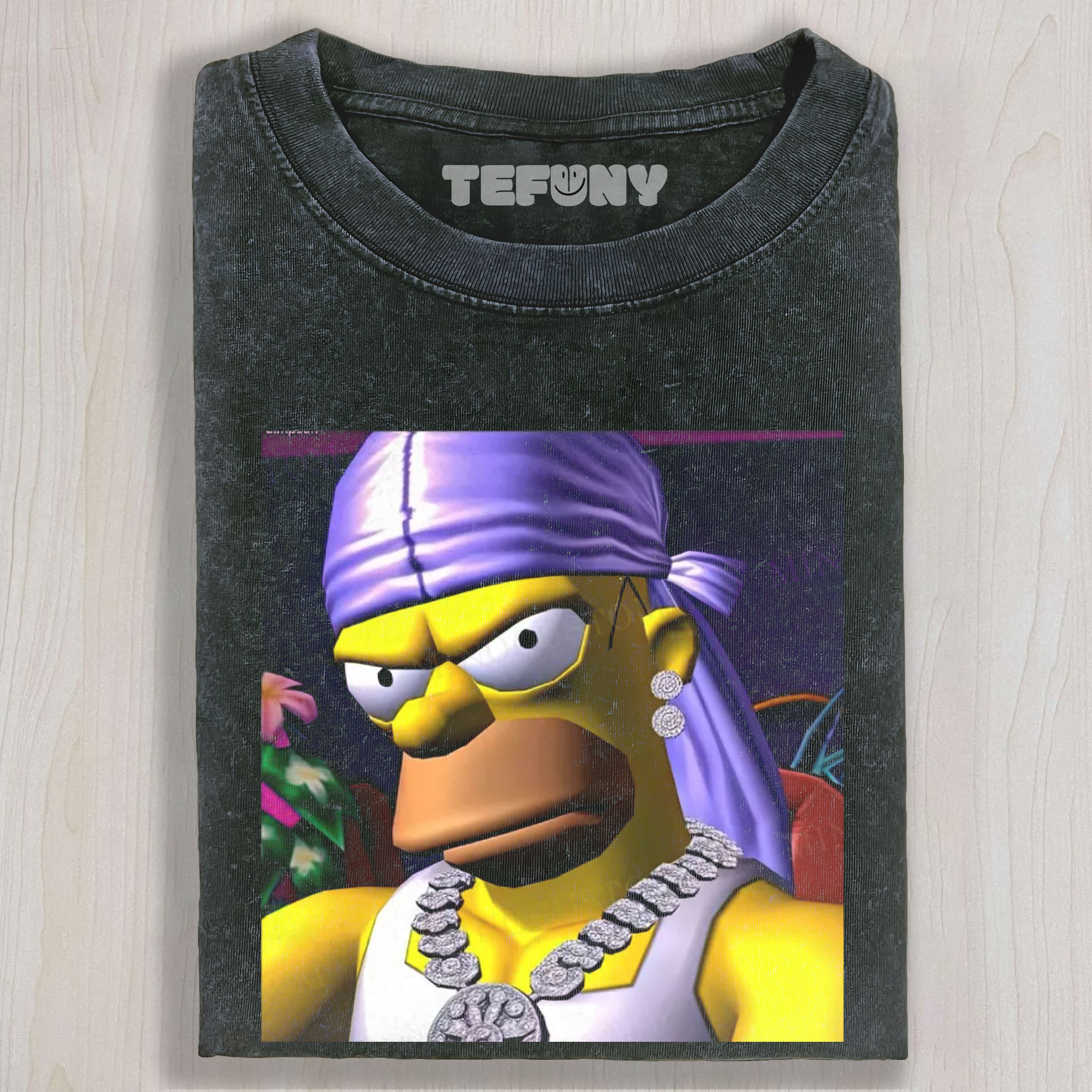 HOMER SIMPSON HIP HOP STYLE VINTAGE UNISEX TEE, TANK TOP, LAYERED LS, SWEATSHIRT & HOODIE
