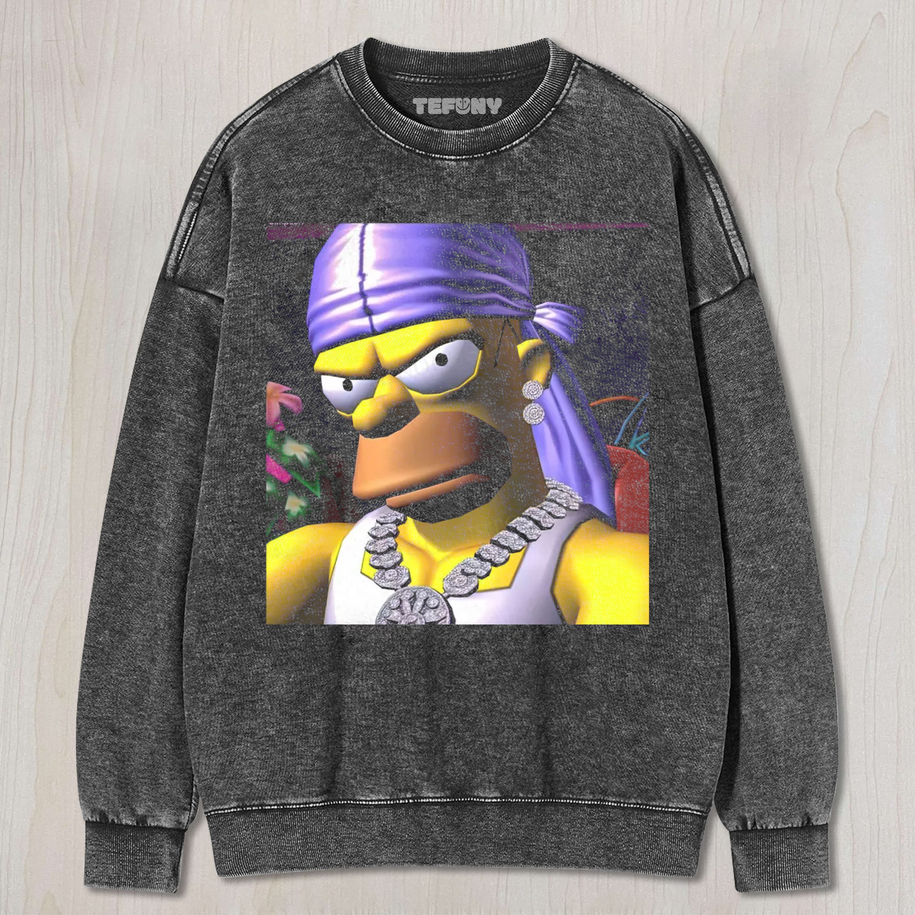 HOMER SIMPSON HIP HOP STYLE VINTAGE UNISEX TEE, TANK TOP, LAYERED LS, SWEATSHIRT & HOODIE