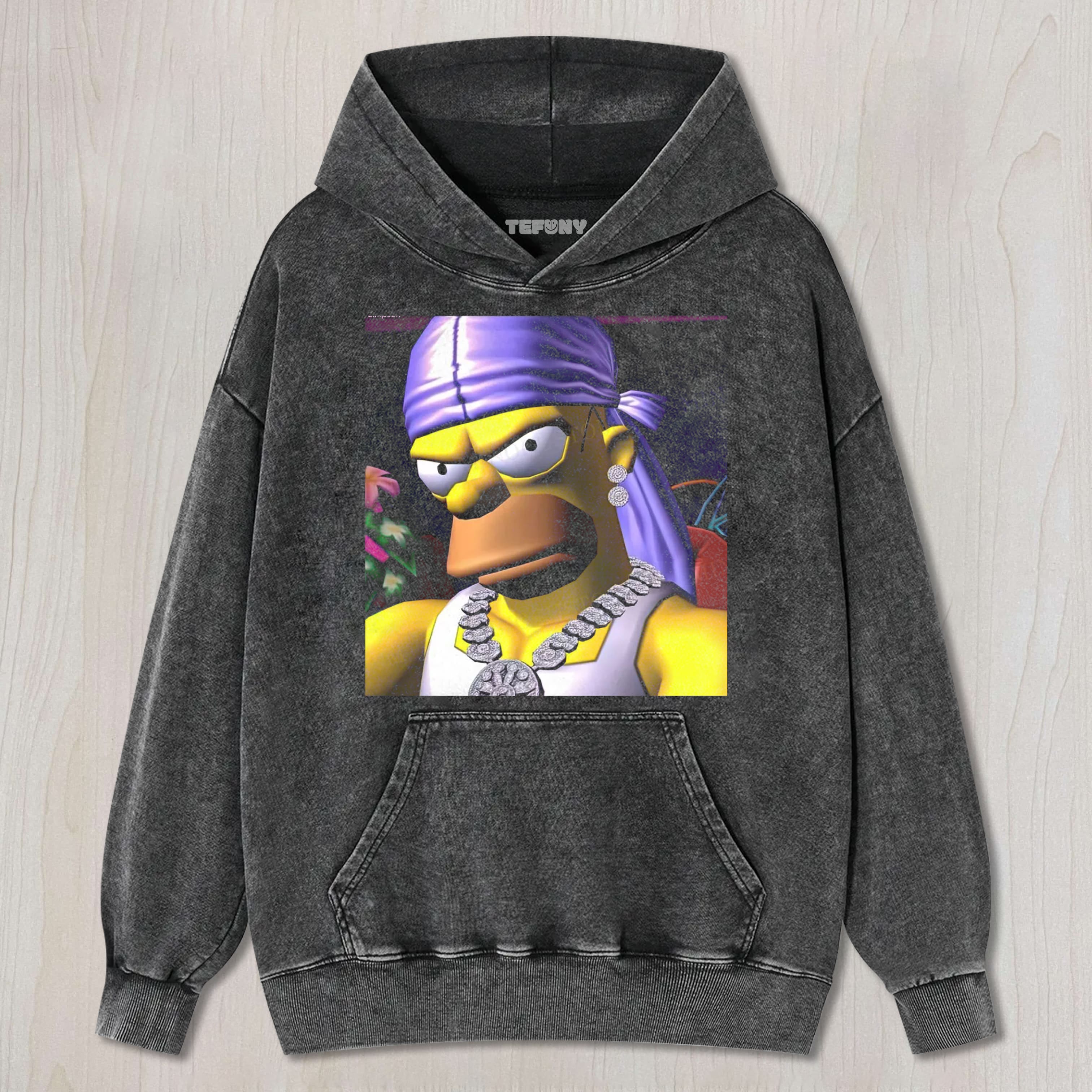 HOMER SIMPSON HIP HOP STYLE VINTAGE UNISEX TEE, TANK TOP, LAYERED LS, SWEATSHIRT & HOODIE