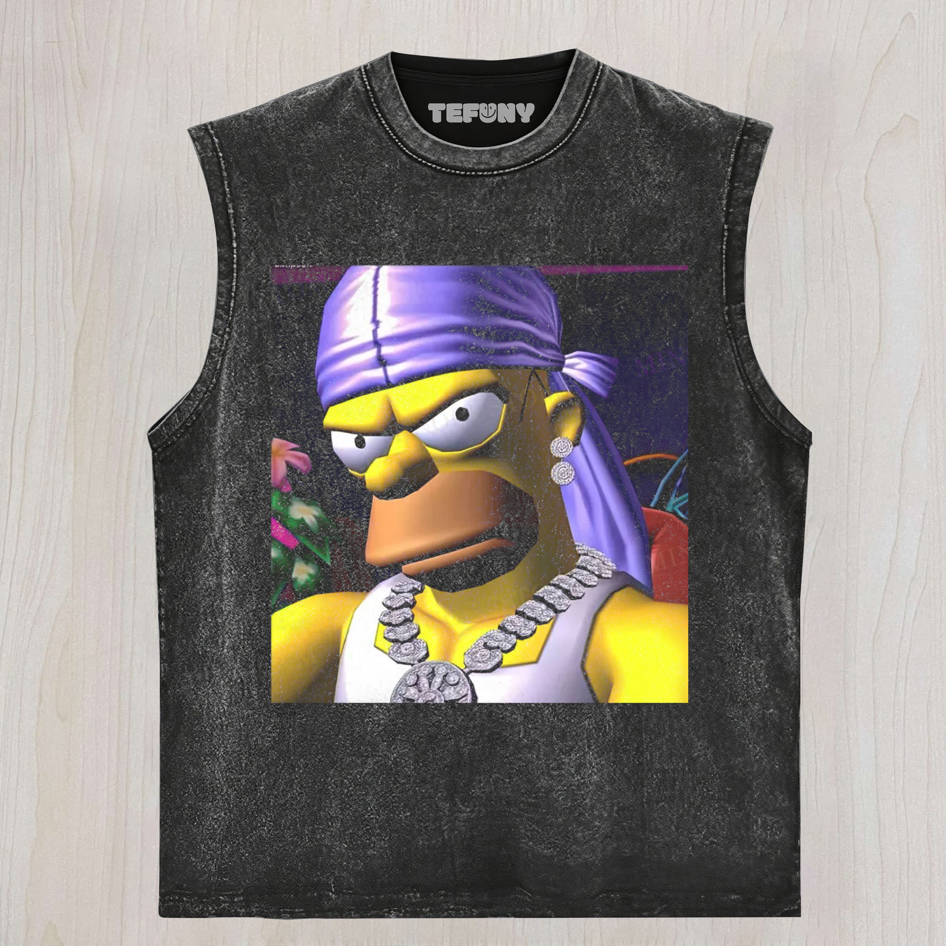 HOMER SIMPSON HIP HOP STYLE VINTAGE UNISEX TEE, TANK TOP, LAYERED LS, SWEATSHIRT & HOODIE