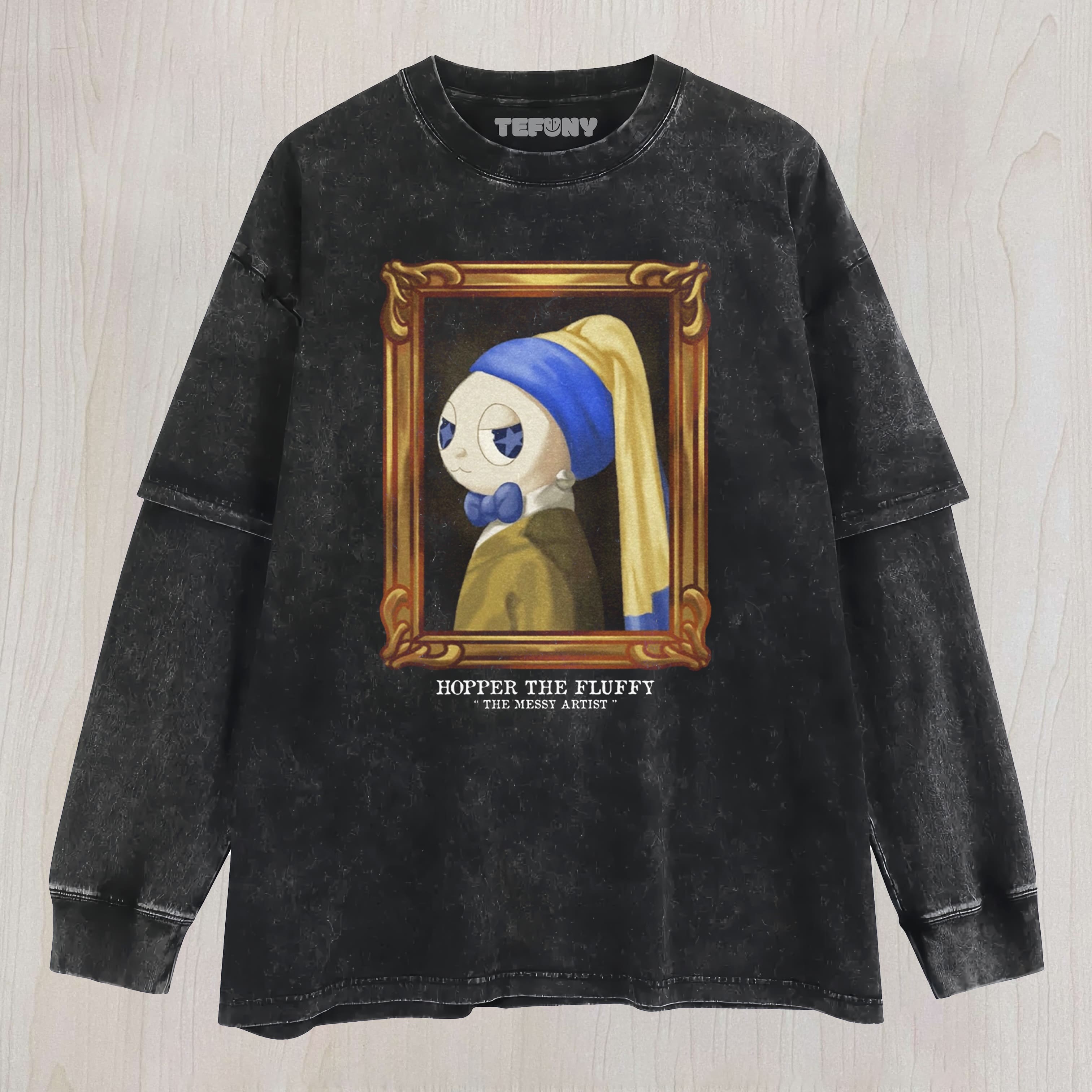 HOPPER WITH A PEARL EARRING LAYERED LONG SLEEVE