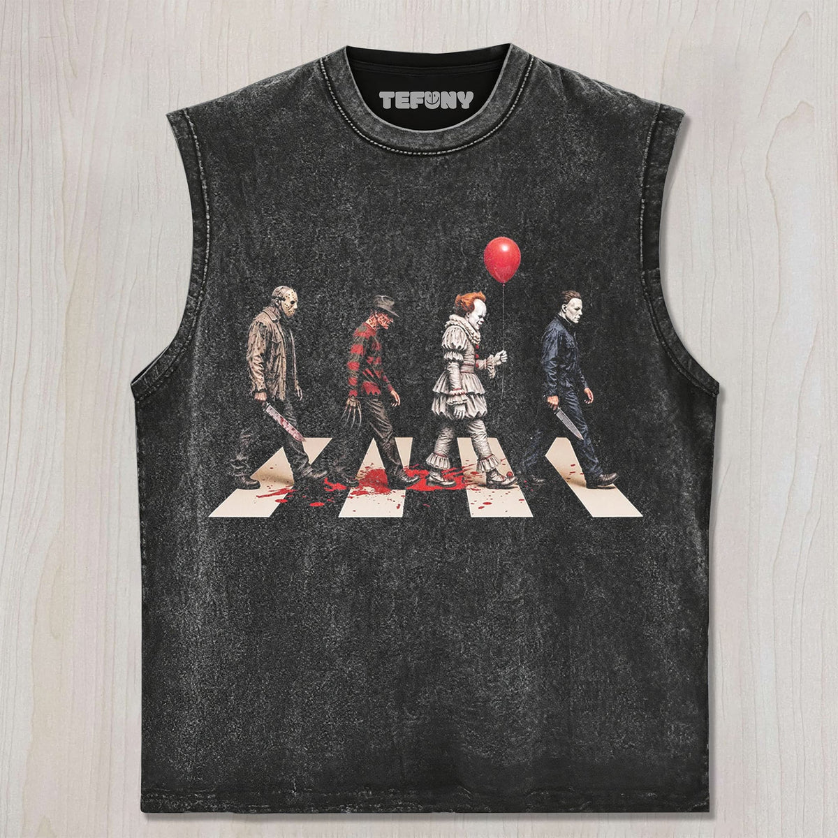 HORROR CHARACTERS ABBEY ROAD UNISEX TEE, TANK TOP, LAYERED LS, SWEATSHIRT & HOODIE