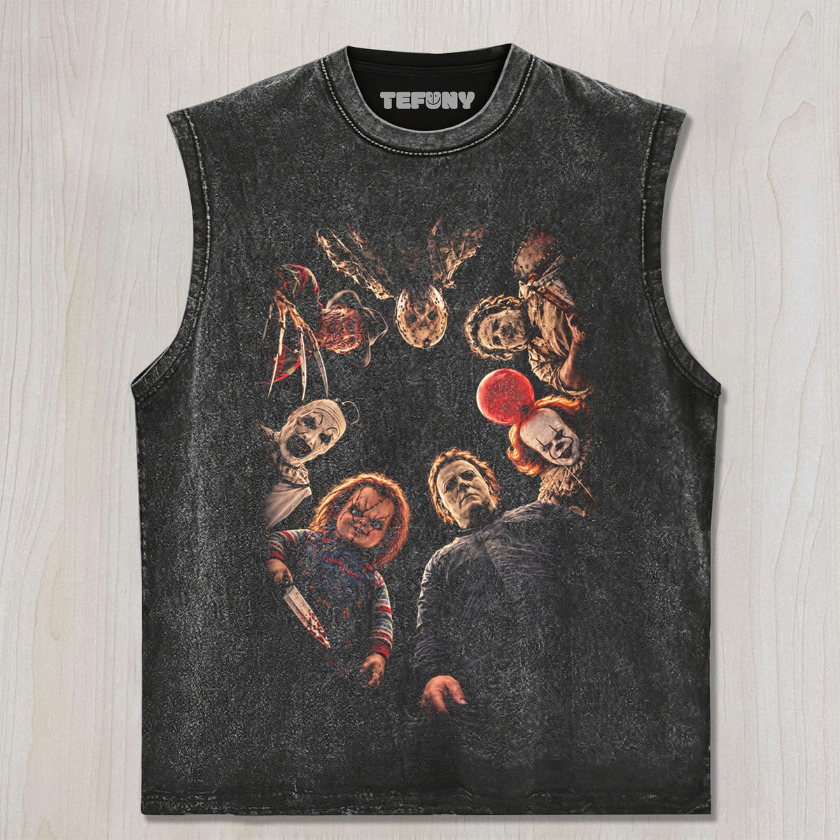 HORROR CHARACTERS ARE WATCHING UNISEX TEE, TANK TOP, LAYERED LS, SWEATSHIRT & HOODIE