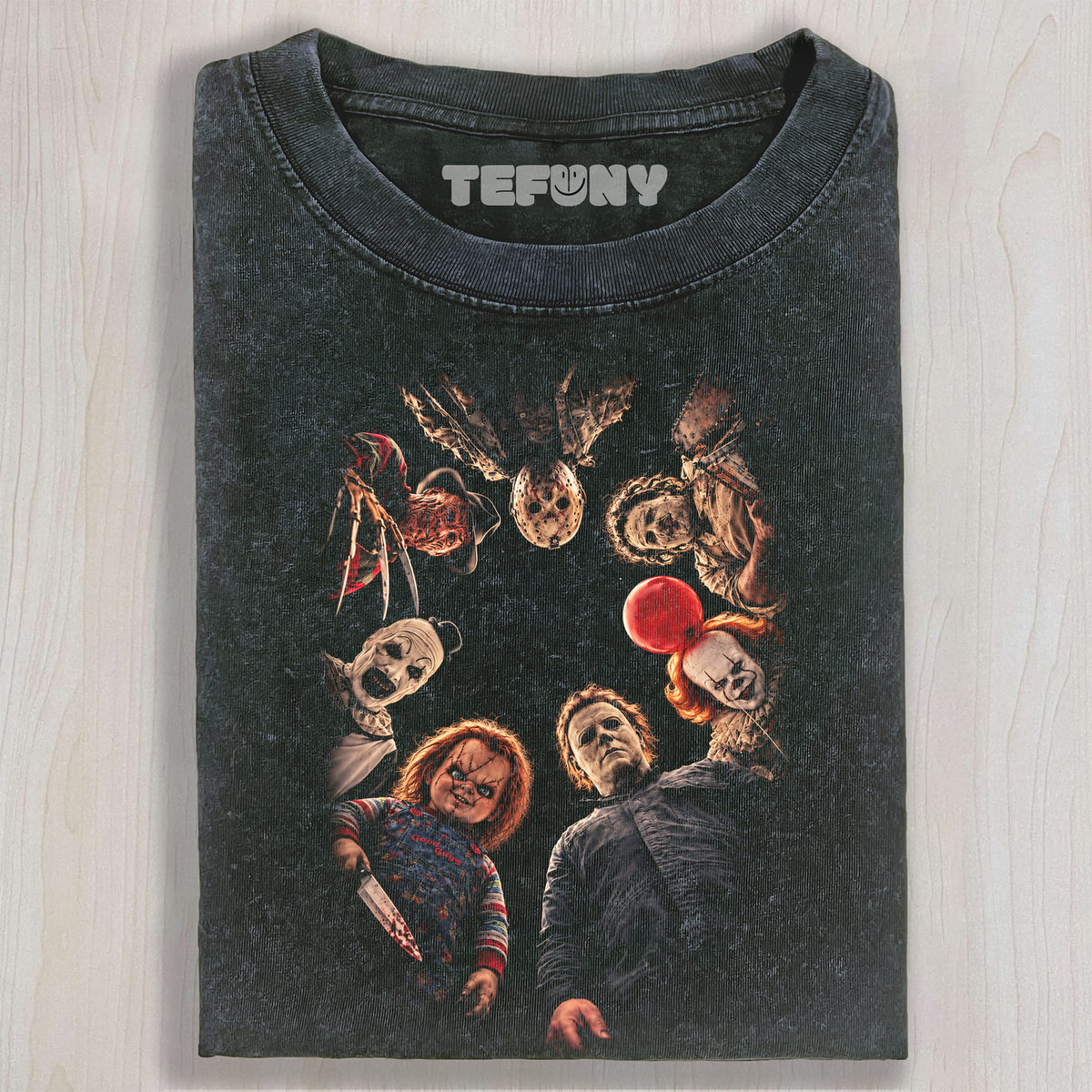 HORROR CHARACTERS ARE WATCHING UNISEX TEE, TANK TOP, LAYERED LS, SWEATSHIRT & HOODIE