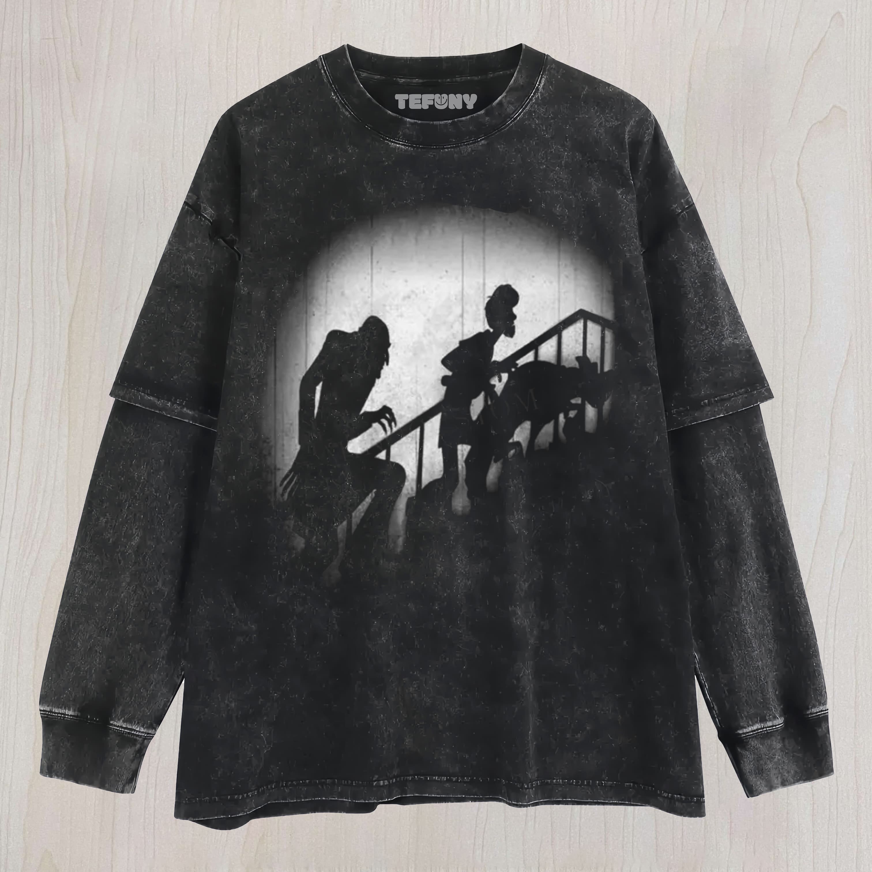 HORROR CREATURE SILHOUETTE SPOOKY UNISEX TEE, TANK TOP, LAYERED LS, SWEATSHIRT & HOODIE