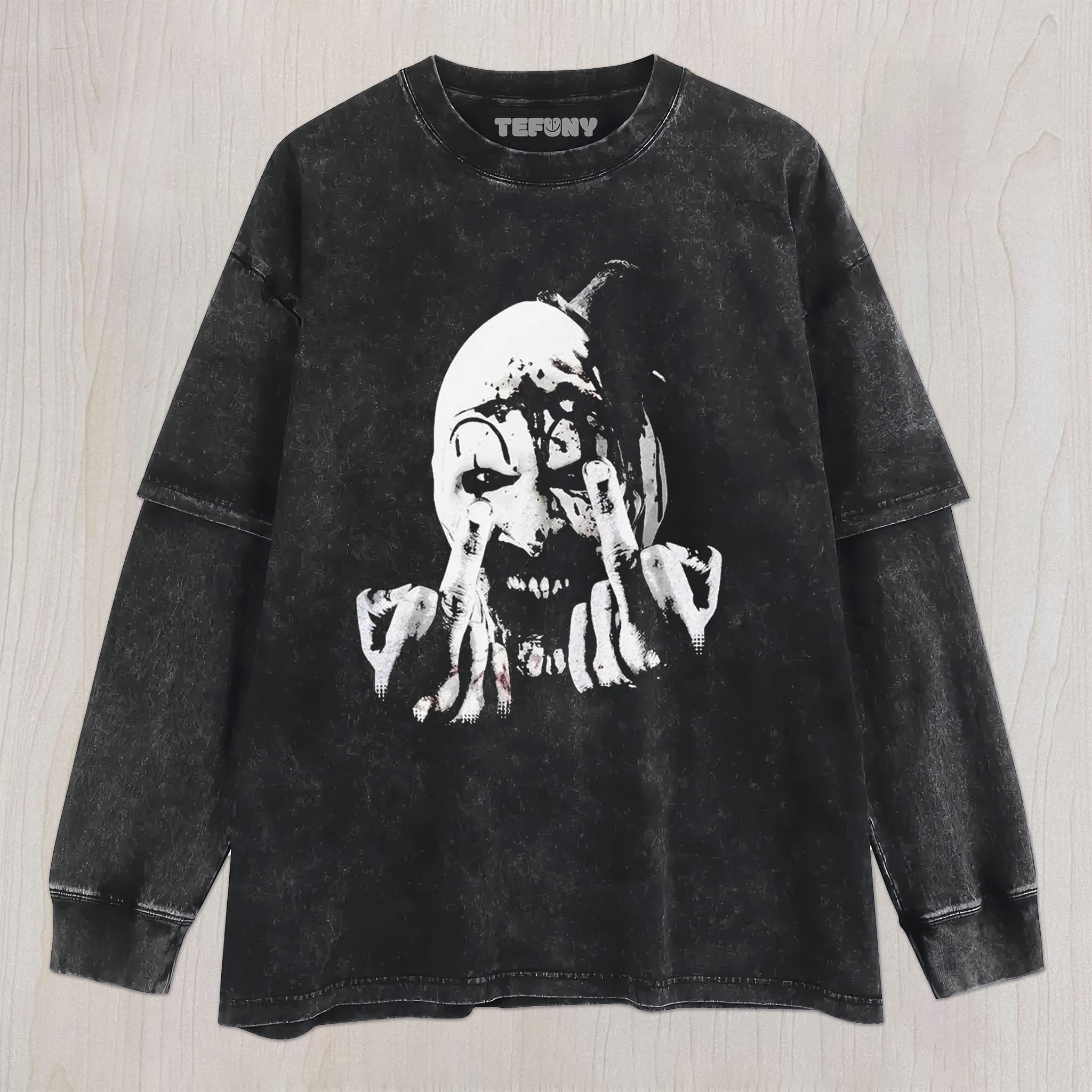 HORROR MIDDLE FINGER UNISEX TEE, TANK TOP, LAYERED LS, SWEATSHIRT & HOODIE