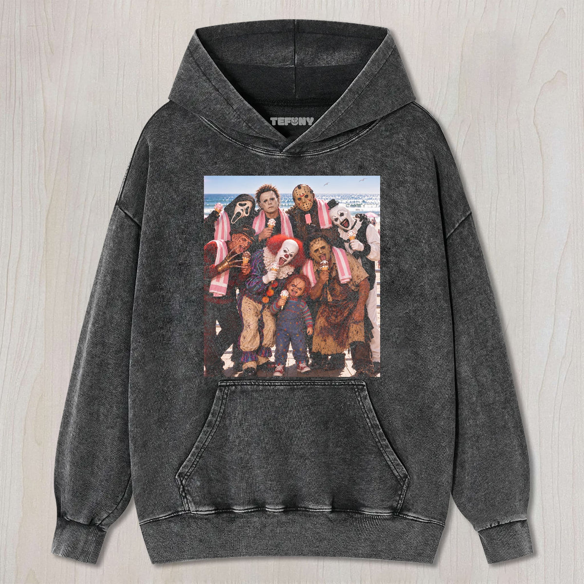 HORROR MOVIE CHARACTERS GROUP PHOTO V3 UNISEX TEE, TANK TOP, LAYERED LS, SWEATSHIRT & HOODIE