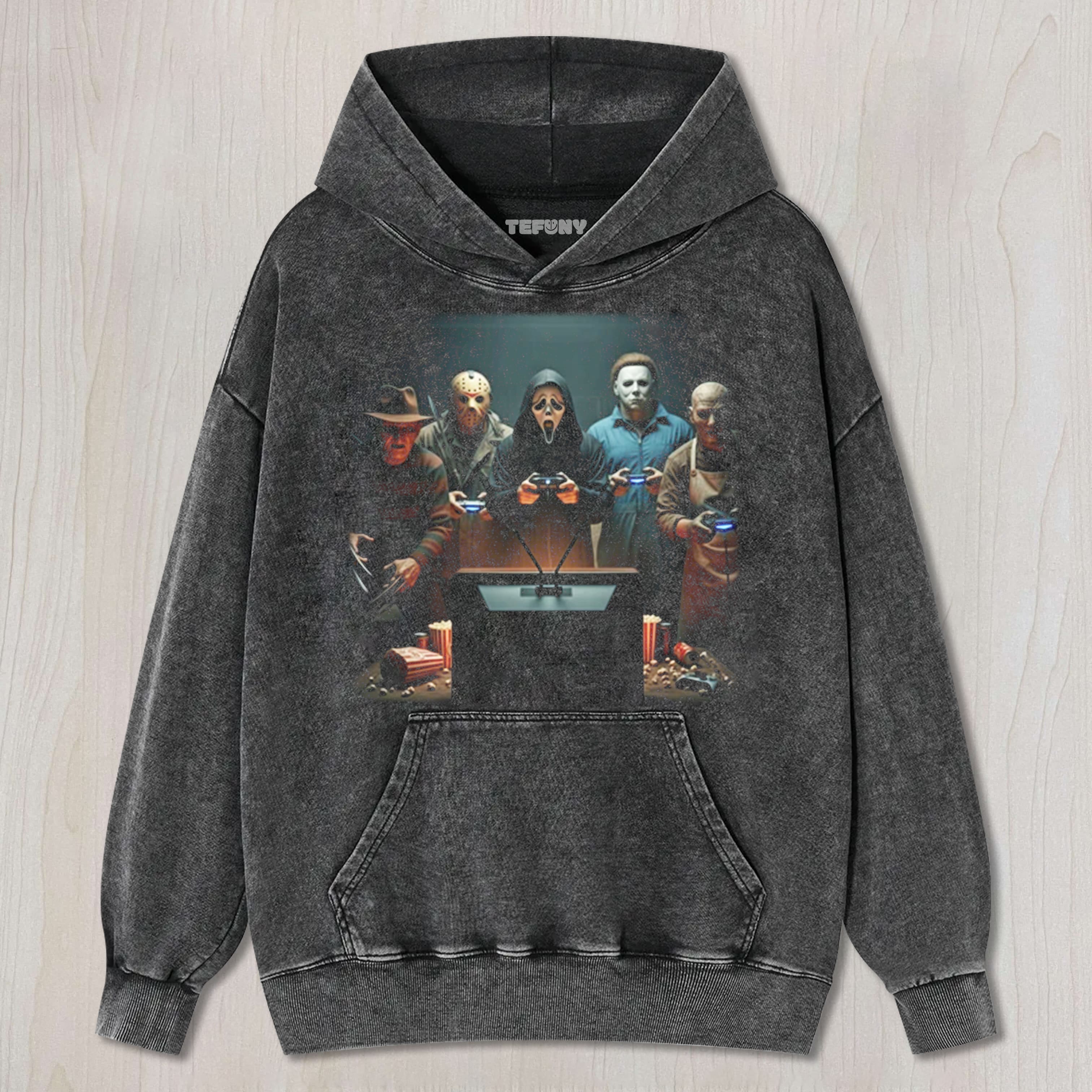 HORROR ANTAGONISTS PLAYING VIDEO GAMES TEE & SWEAT & HOOD