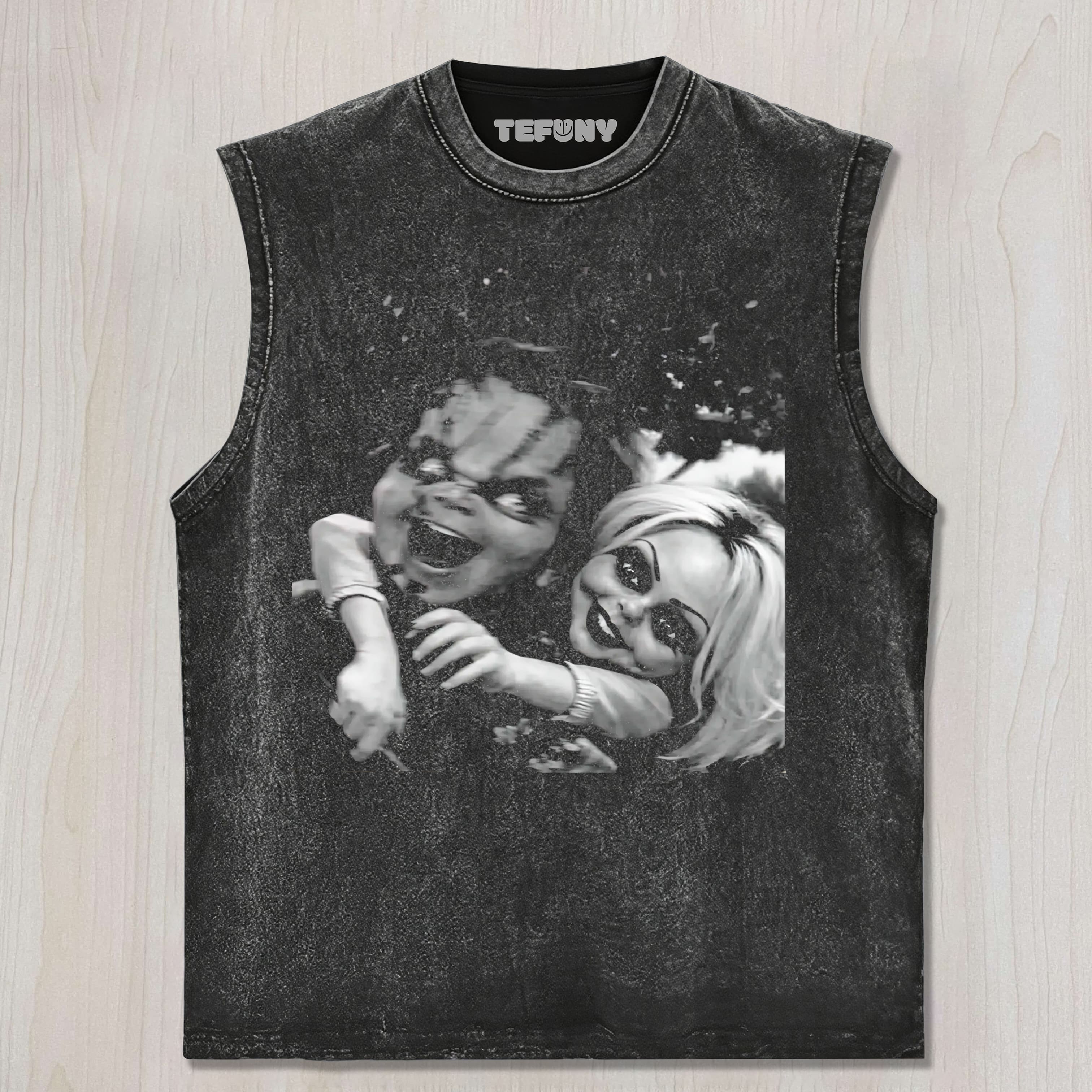 HORROR DOLL COUPLE UNISEX TEE, TANK TOP, LAYERED LS, SWEATSHIRT & HOODIE