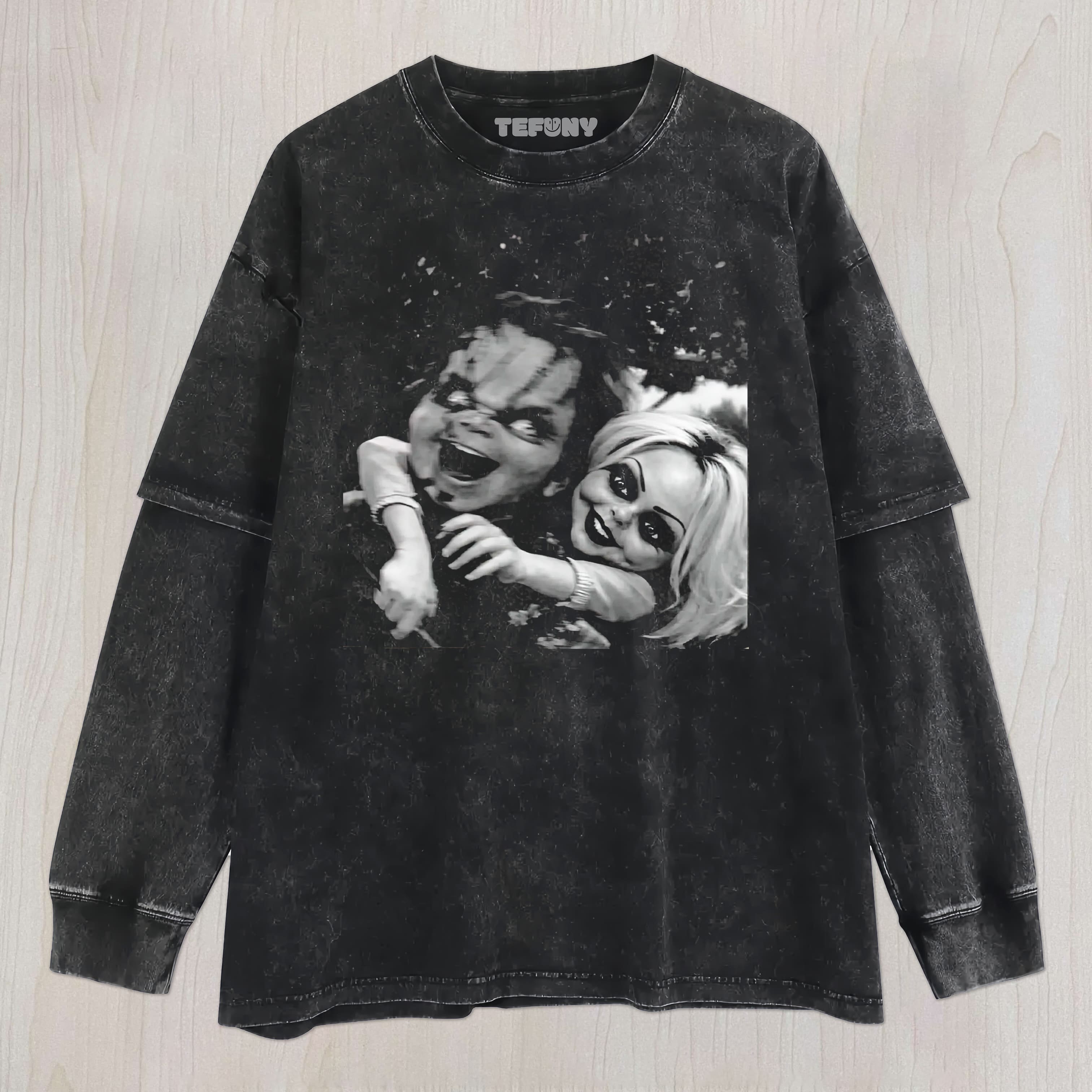 HORROR DOLL COUPLE UNISEX TEE, TANK TOP, LAYERED LS, SWEATSHIRT & HOODIE