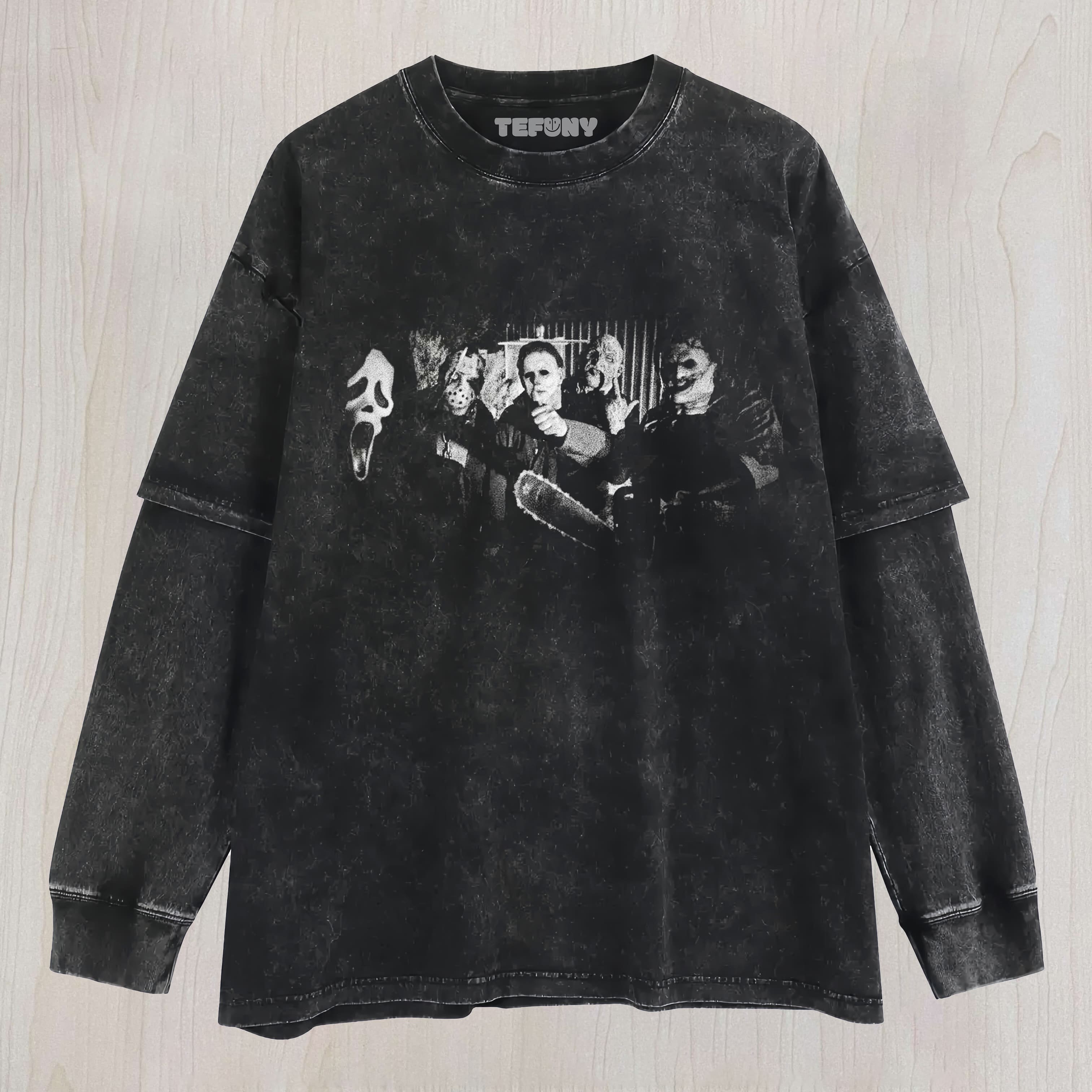 HORROR MOVIE VILLAINS LAYERED LONG SLEEVE
