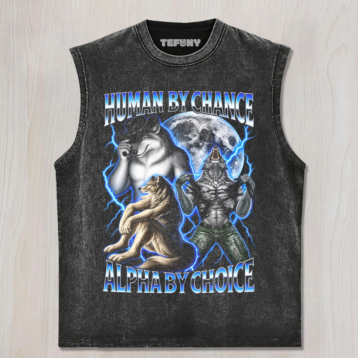 HUMAN BY CHANCE ALPHA BY CHOICE WEREWOLF UNISEX TEE, TANK TOP, LAYERED LS, SWEATSHIRT & HOODIE