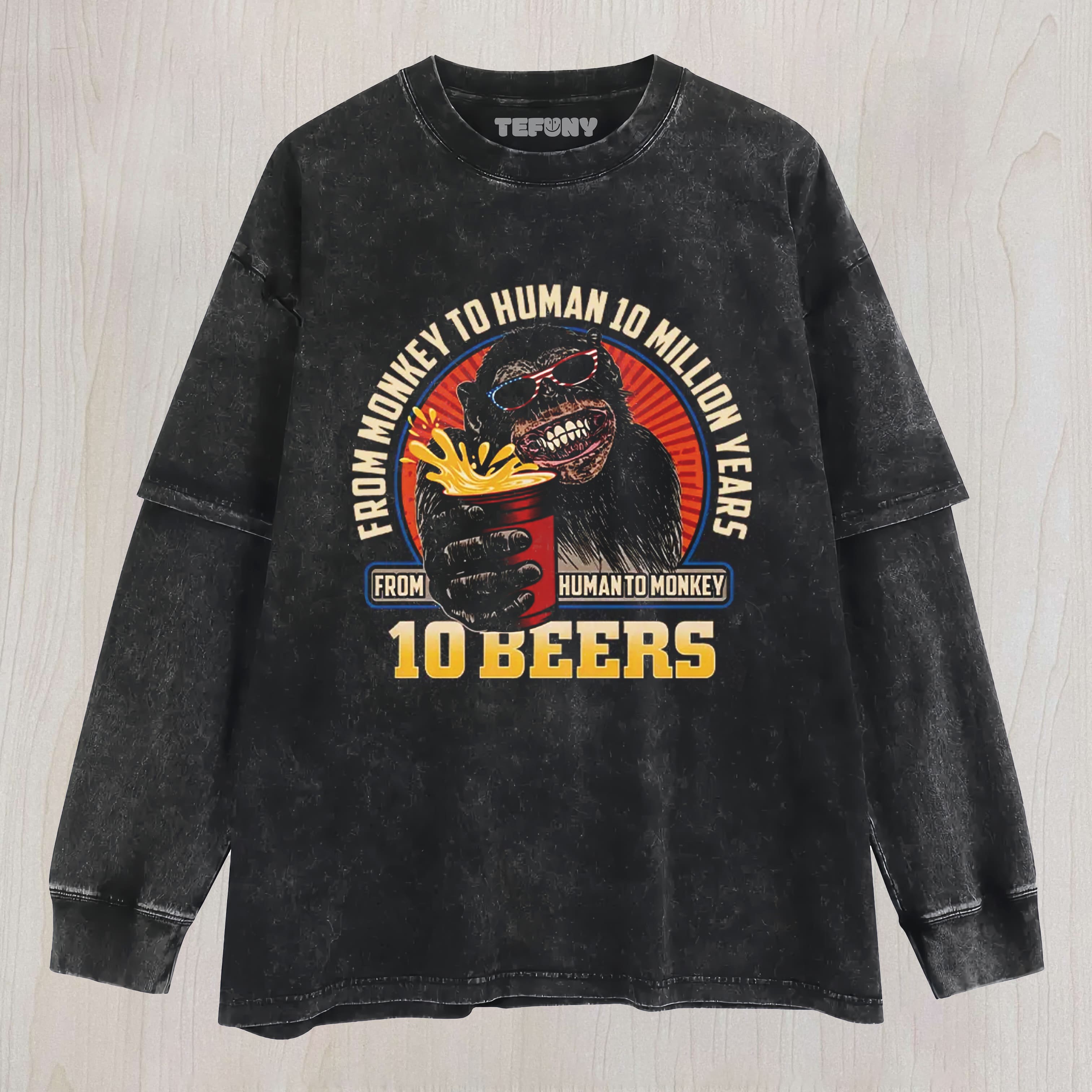 EVERYTHING I KNOW I LEARNED ON THE STREETS WASHED LAYERED LONG SLEEVE