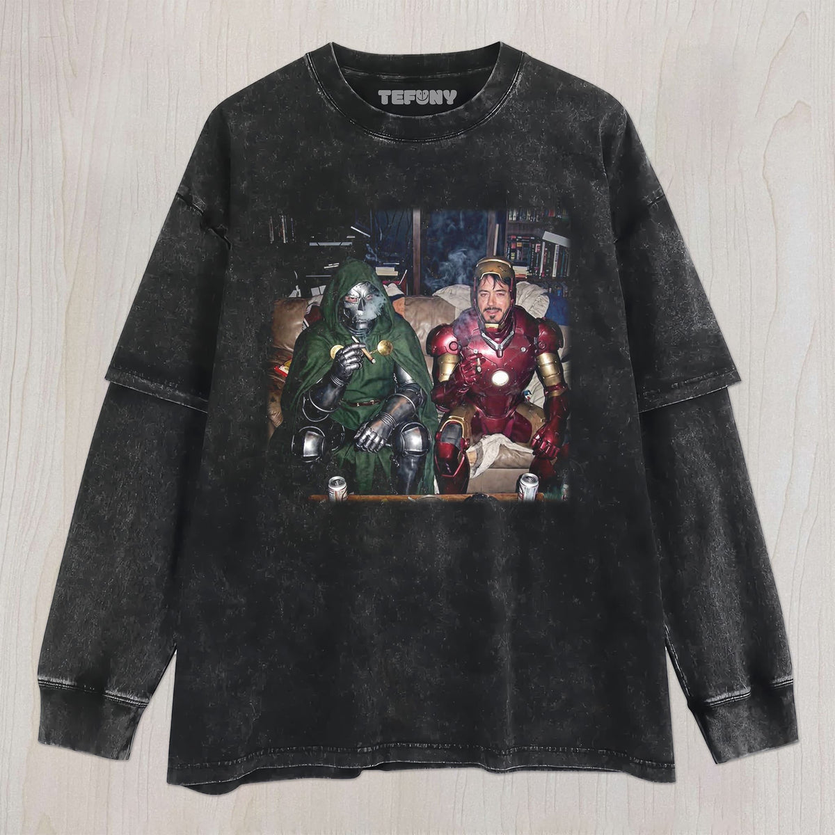 IRON MAN AND DR. DOOM UNISEX TEE, TANK TOP, LAYERED LS, SWEATSHIRT & HOODIE