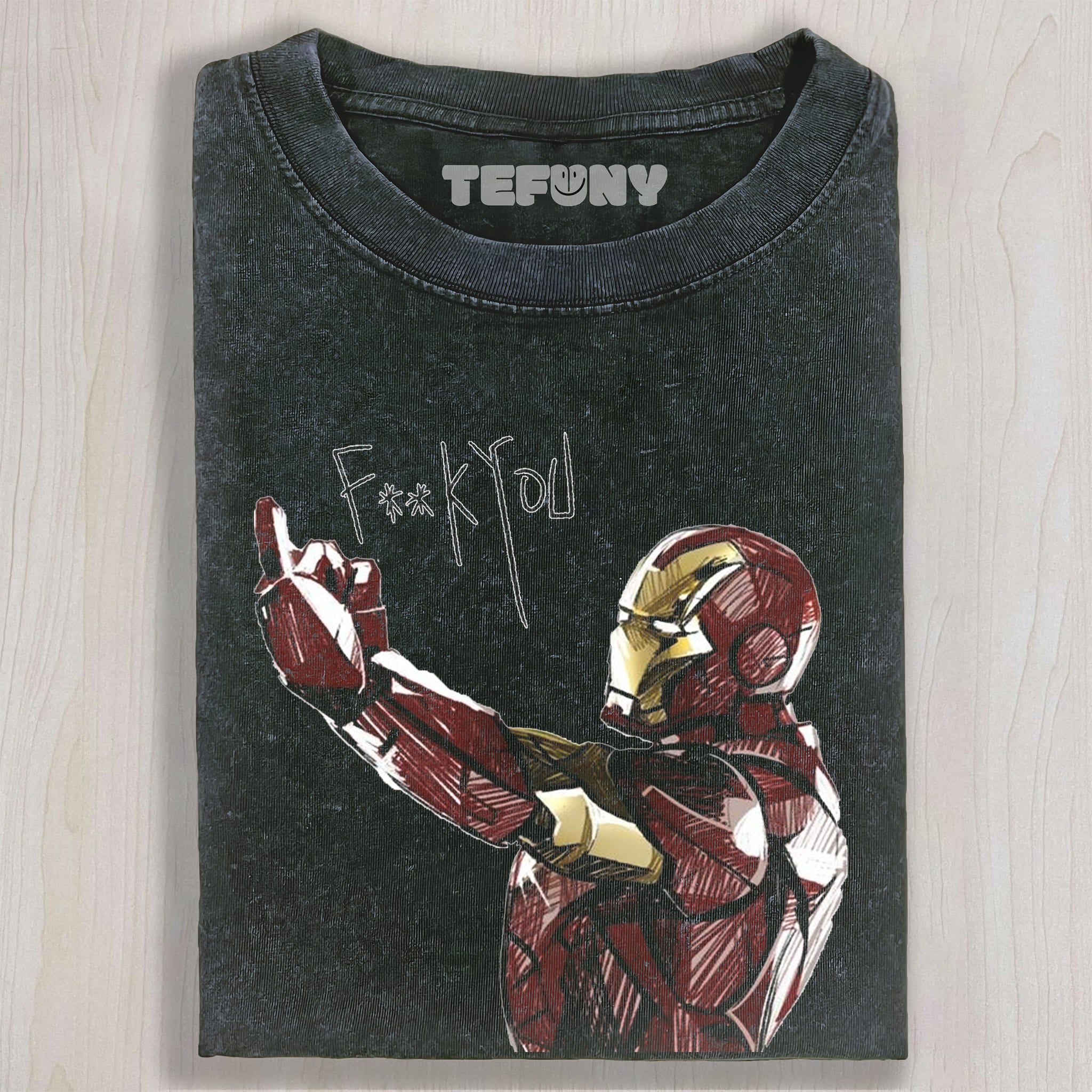 IRON MAN MIDDLE FINGER UNISEX TEE, TANK TOP, LAYERED LS, SWEATSHIRT & HOODIE