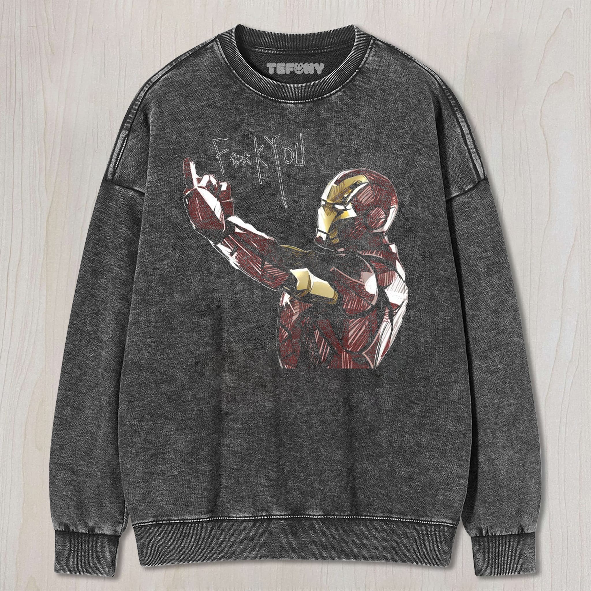 IRON MAN MIDDLE FINGER UNISEX TEE, TANK TOP, LAYERED LS, SWEATSHIRT & HOODIE