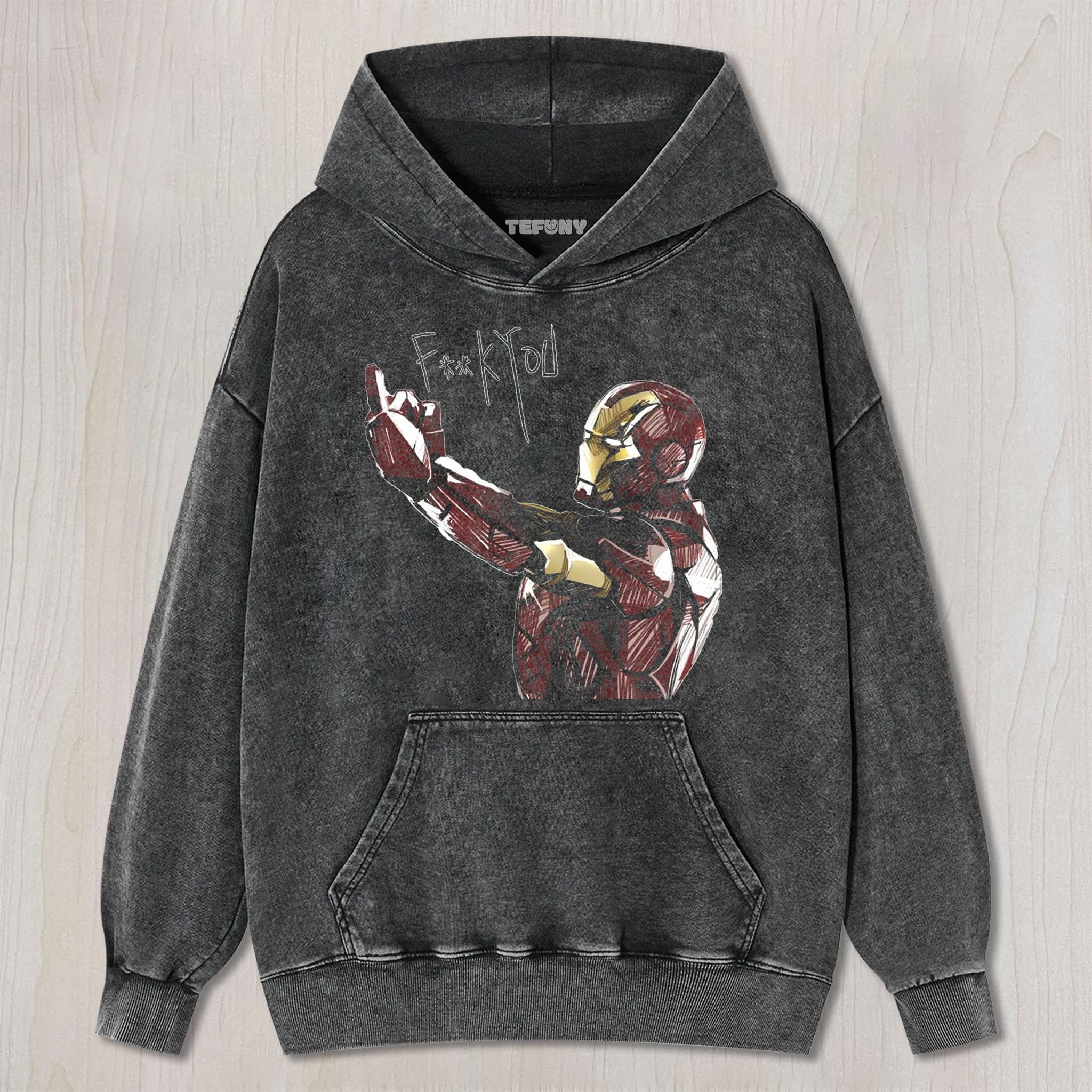 IRON MAN MIDDLE FINGER UNISEX TEE, TANK TOP, LAYERED LS, SWEATSHIRT & HOODIE