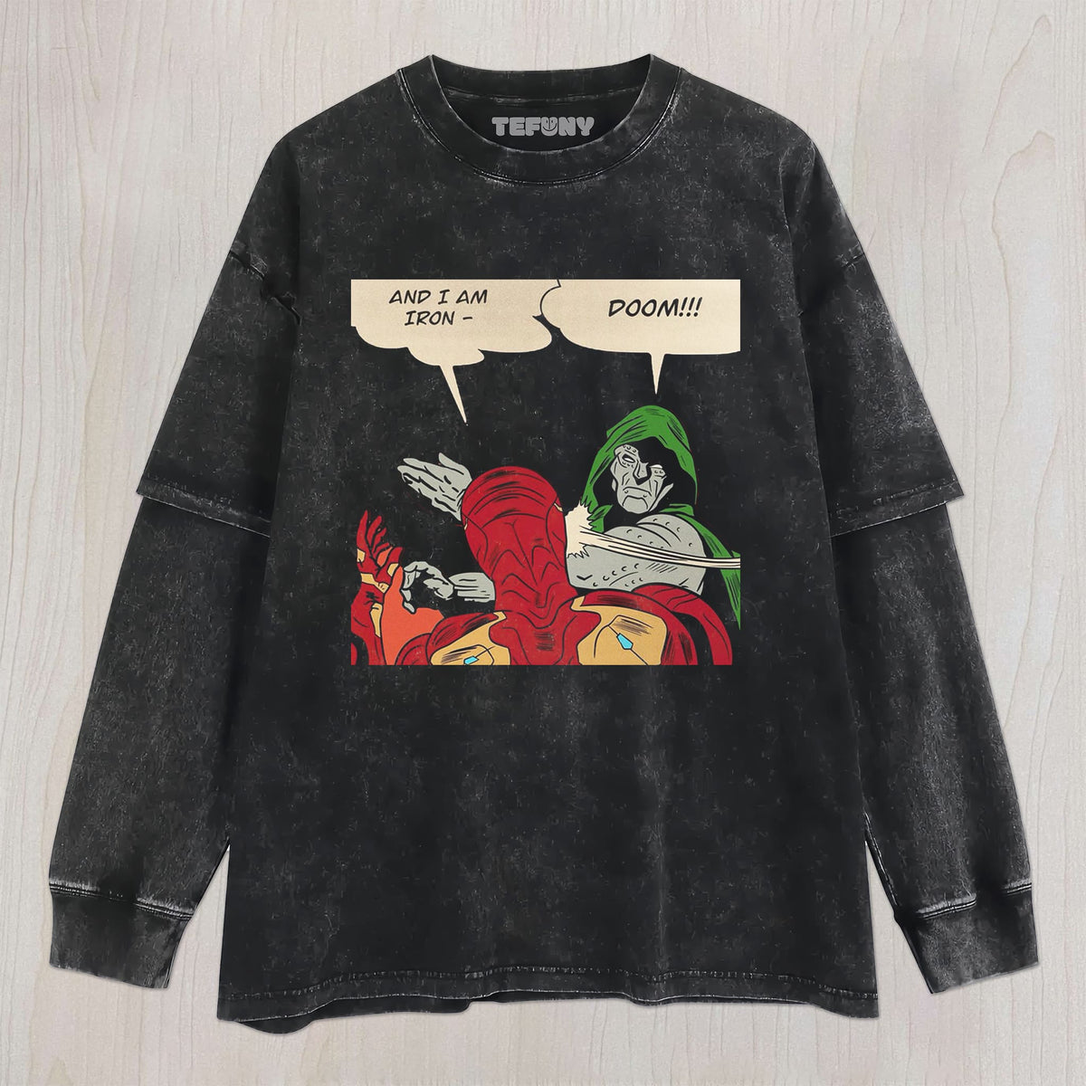 IRON MAN & DR.DOOM V6 UNISEX TEE, TANK TOP, LAYERED LS, SWEATSHIRT & HOODIE