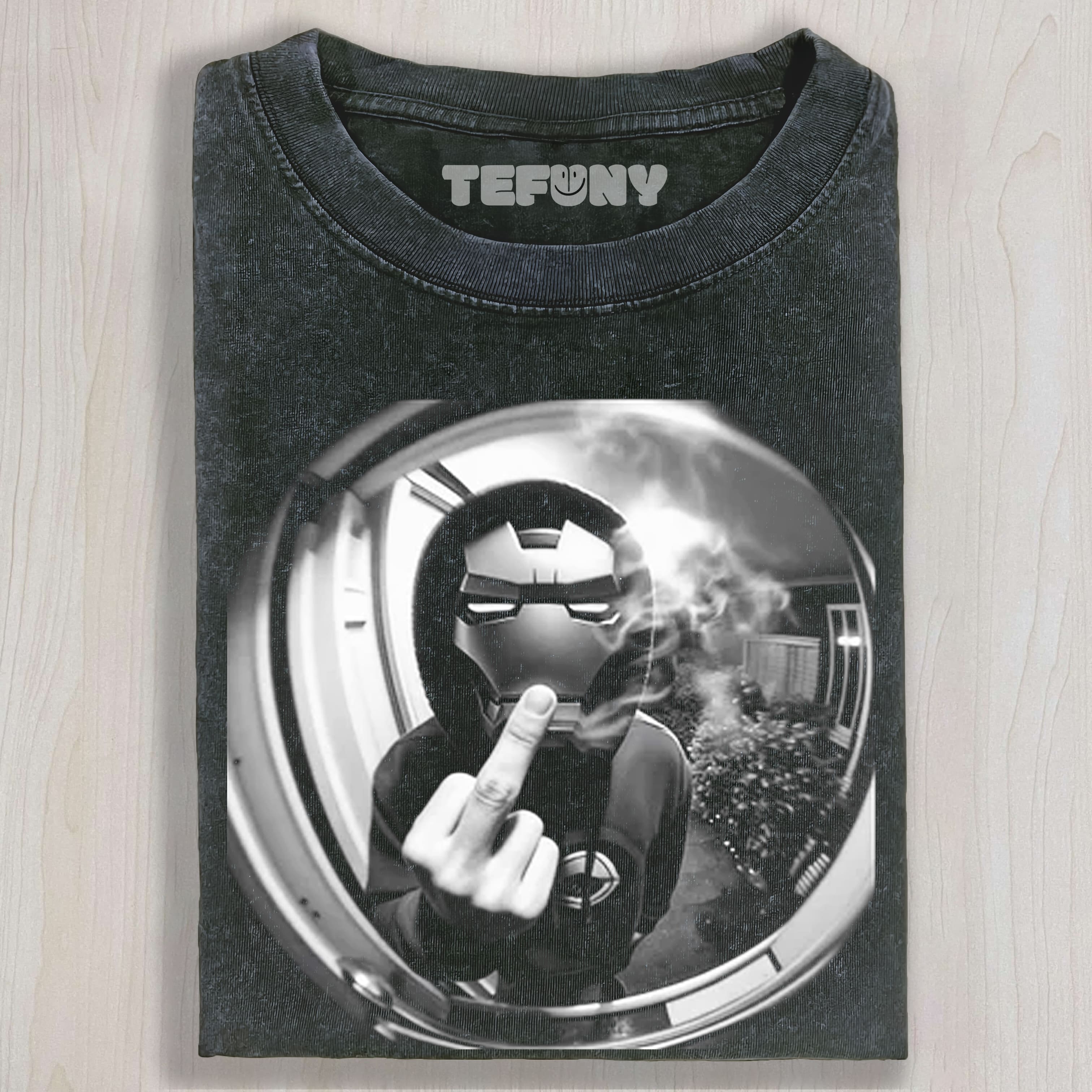 IRON MAN GIVING THE MIDDLE FINGER TEE & SWEAT & HOOD