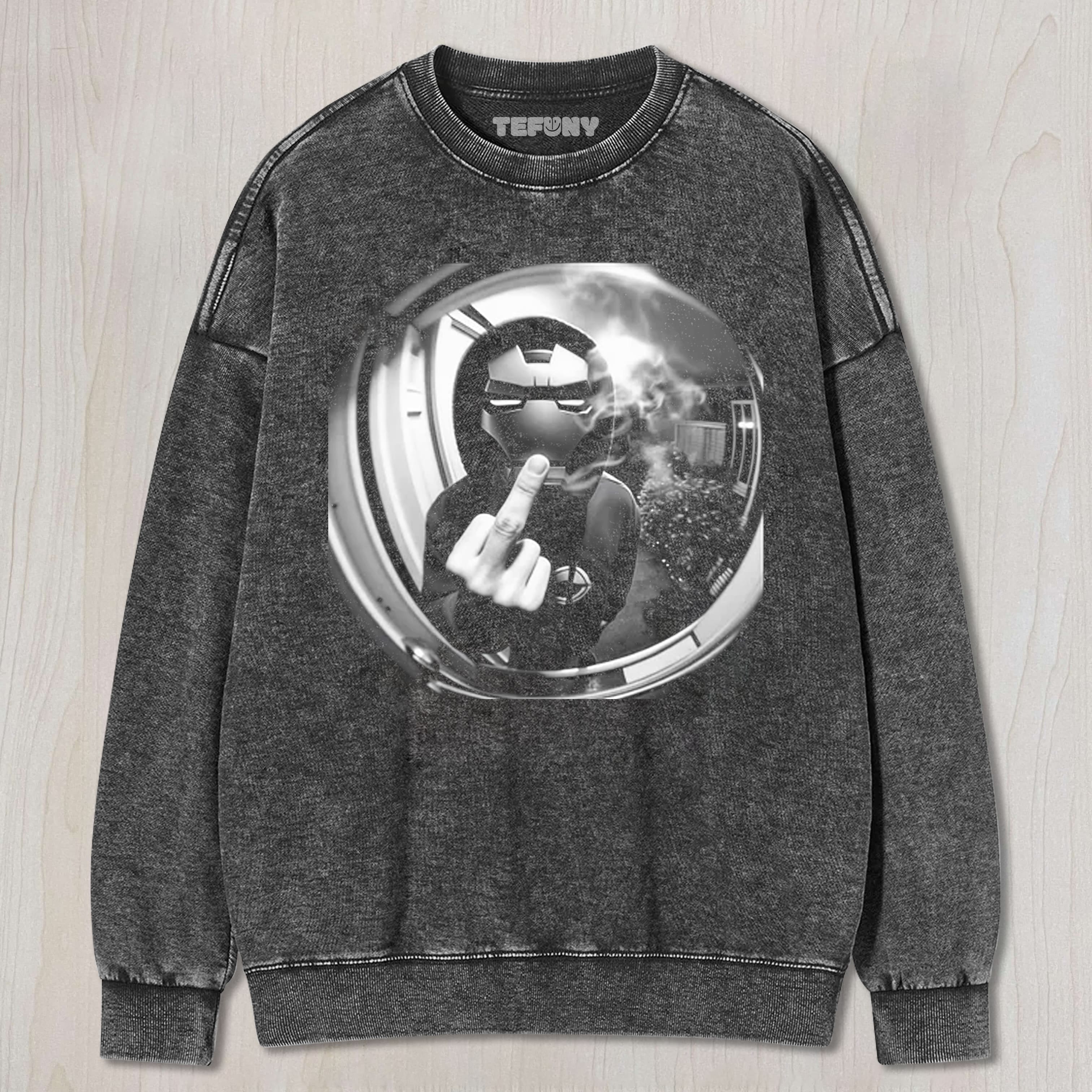 IRON MAN GIVING THE MIDDLE FINGER TEE & SWEAT & HOOD
