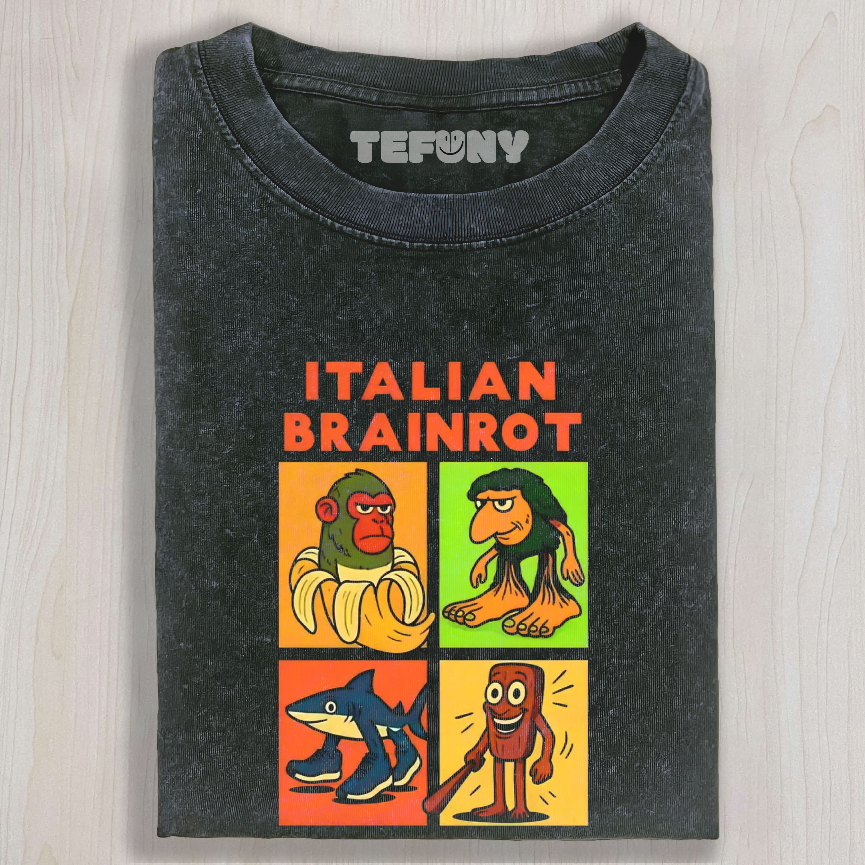 ITALIAN BRAINROT MEME WASHED TEE & SWEAT & HOOD