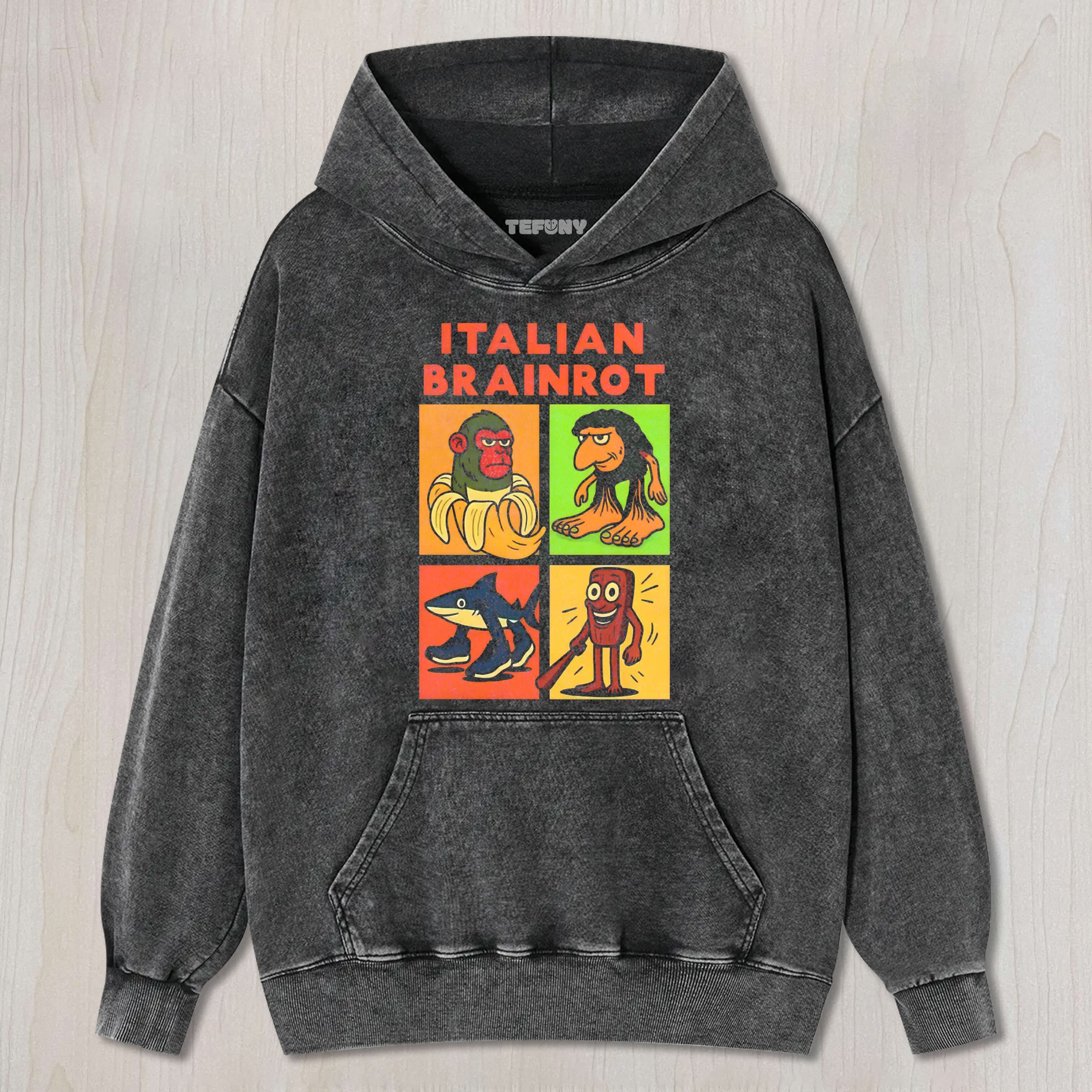 ITALIAN BRAINROT MEME WASHED TEE & SWEAT & HOOD