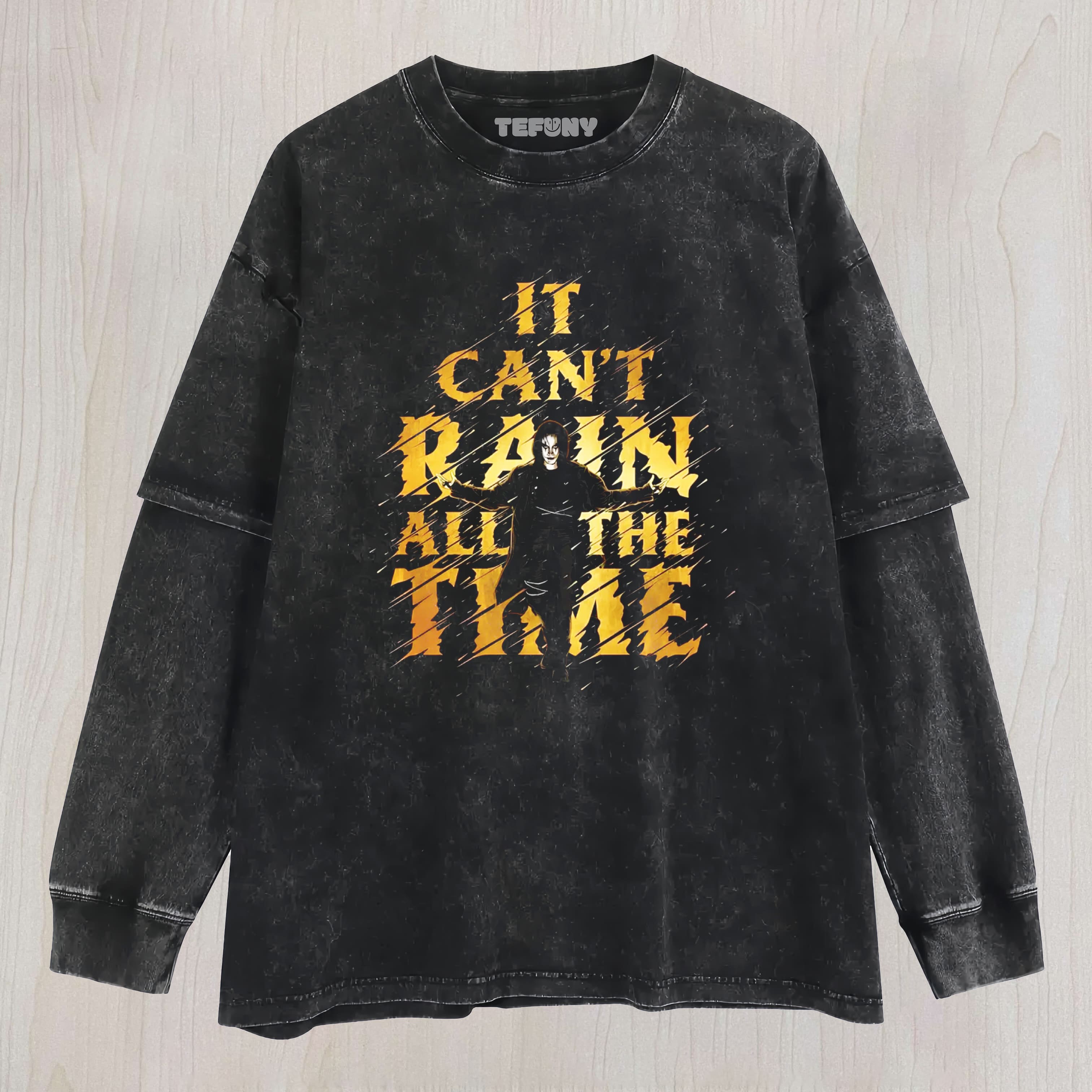 IT CAN'T RAIN ALL THE TIME THE CROW GOLD LAYERED LONG SLEEVE