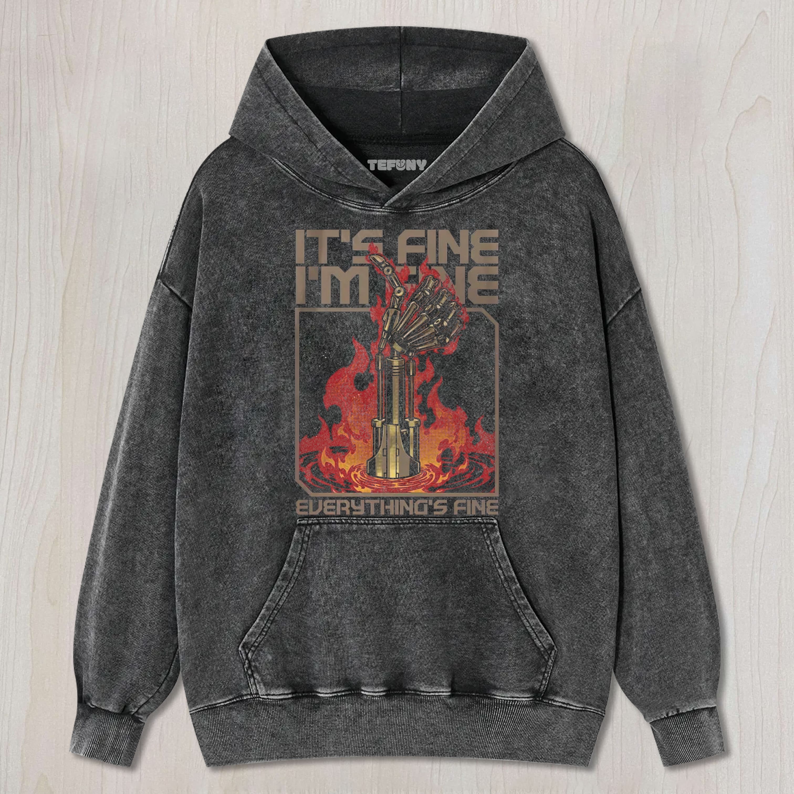 IT'S FINE EVERYTHING'S FINE MEME ROBOT UNISEX TEE, TANK TOP, LAYERED LS, SWEATSHIRT & HOODIE