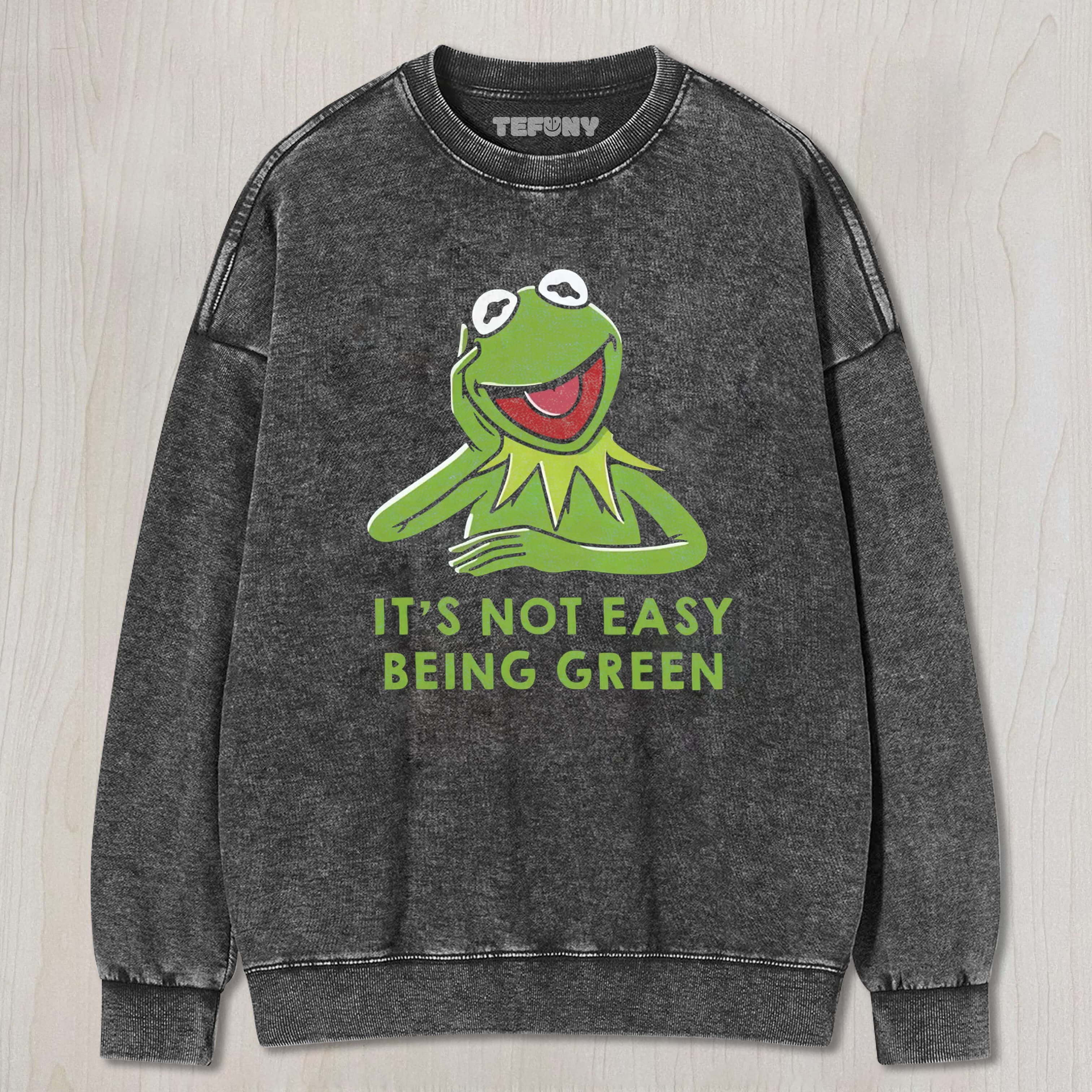 IT'S NOT EASY BEING GREEN KERMIT VINTAGE WASHED TEE & SWEAT & HOOD