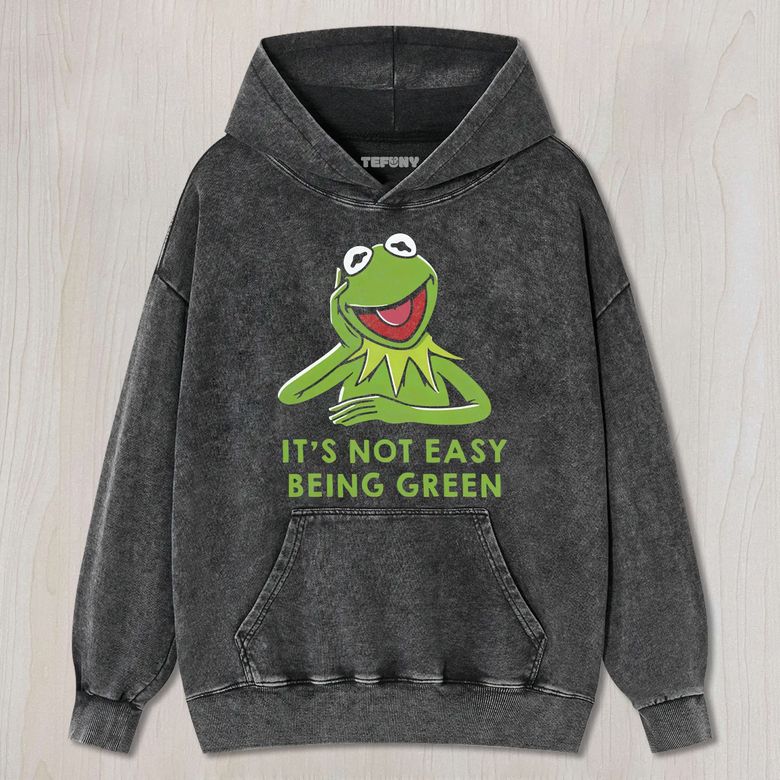 IT'S NOT EASY BEING GREEN KERMIT VINTAGE WASHED TEE & SWEAT & HOOD