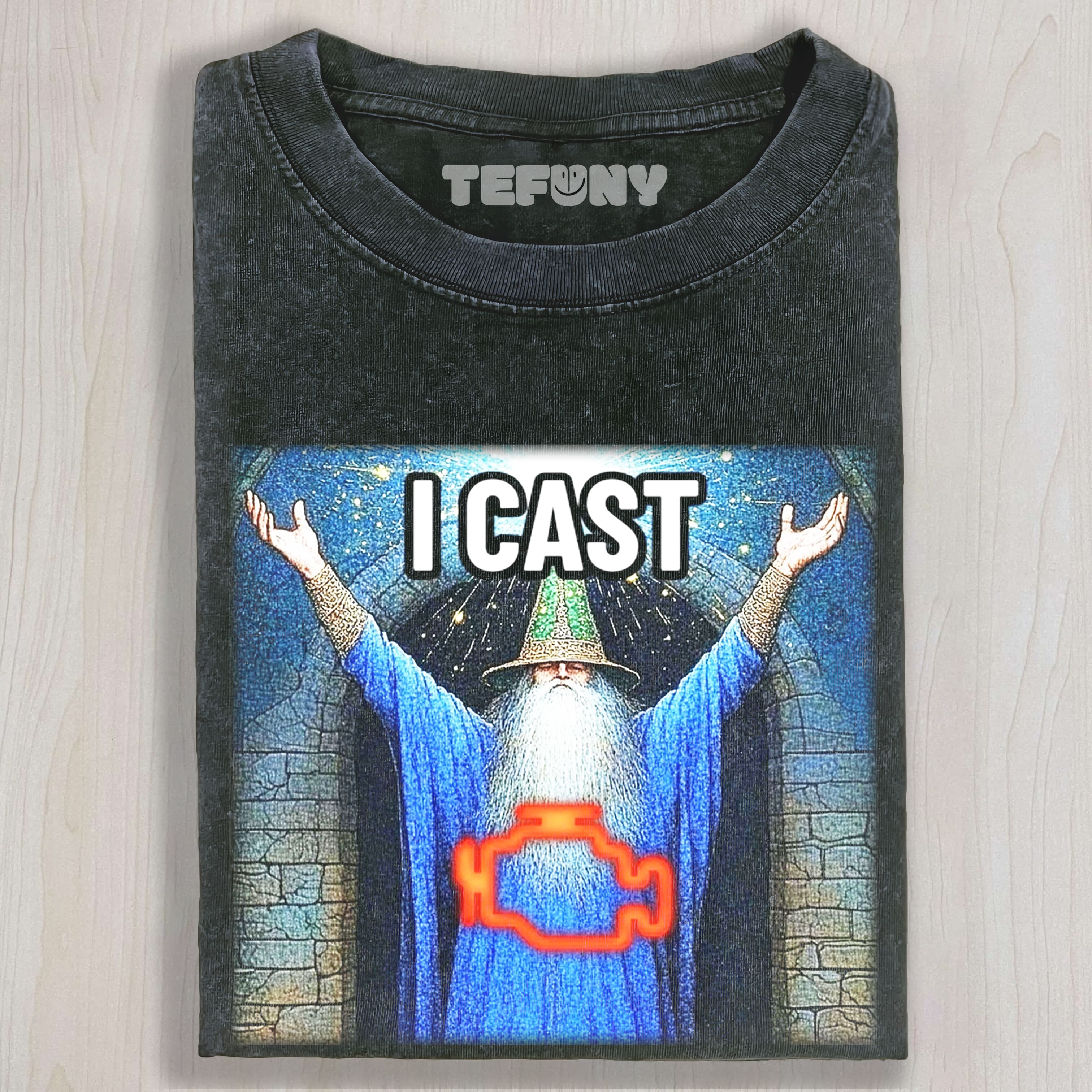 I CAST CHECK ENGINE LIGHT WIZARD MEME TEE & SWEAT & HOOD