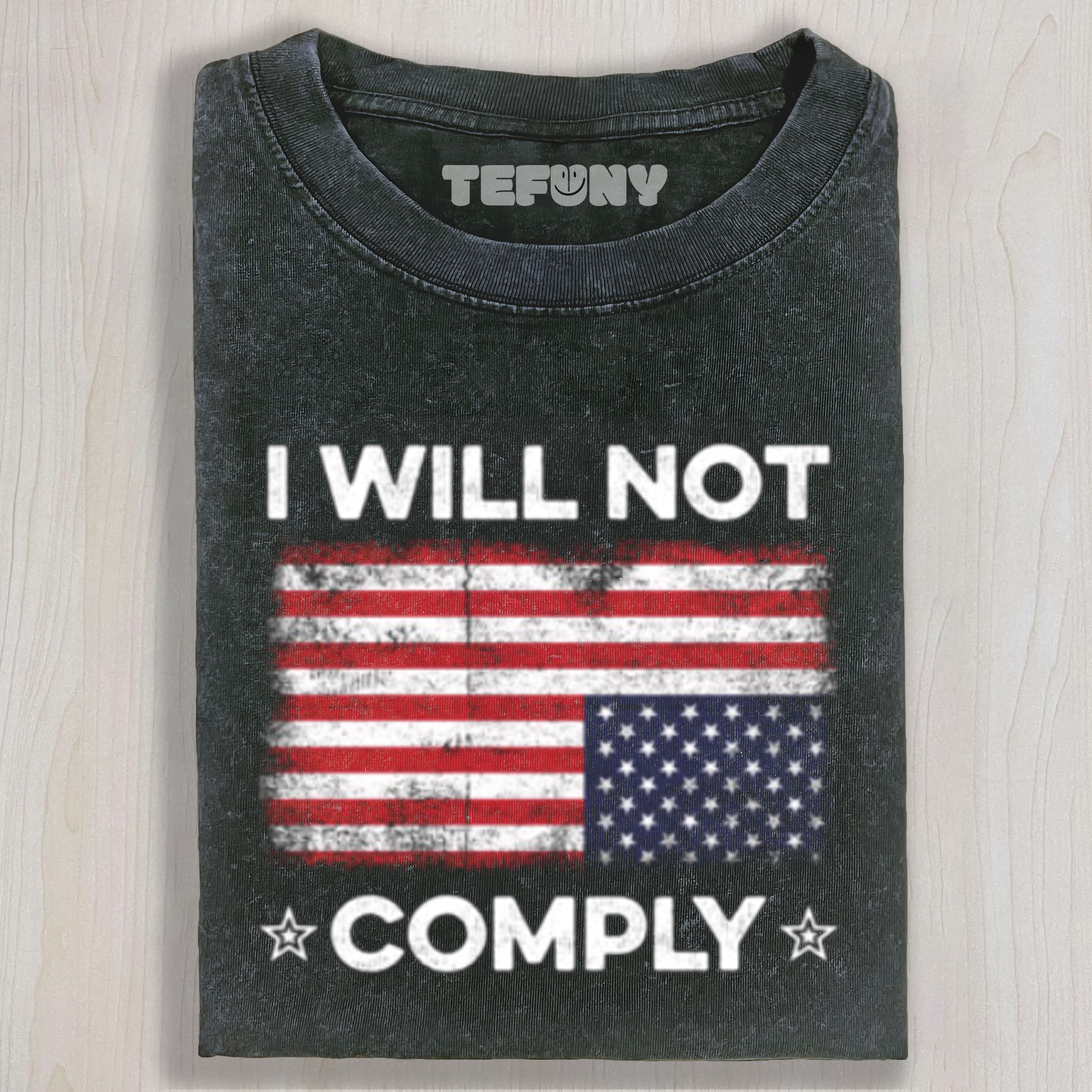 I Will Not Comply Upside Down USA Flag Fun American Flag TEE & SWEAT & HOOD