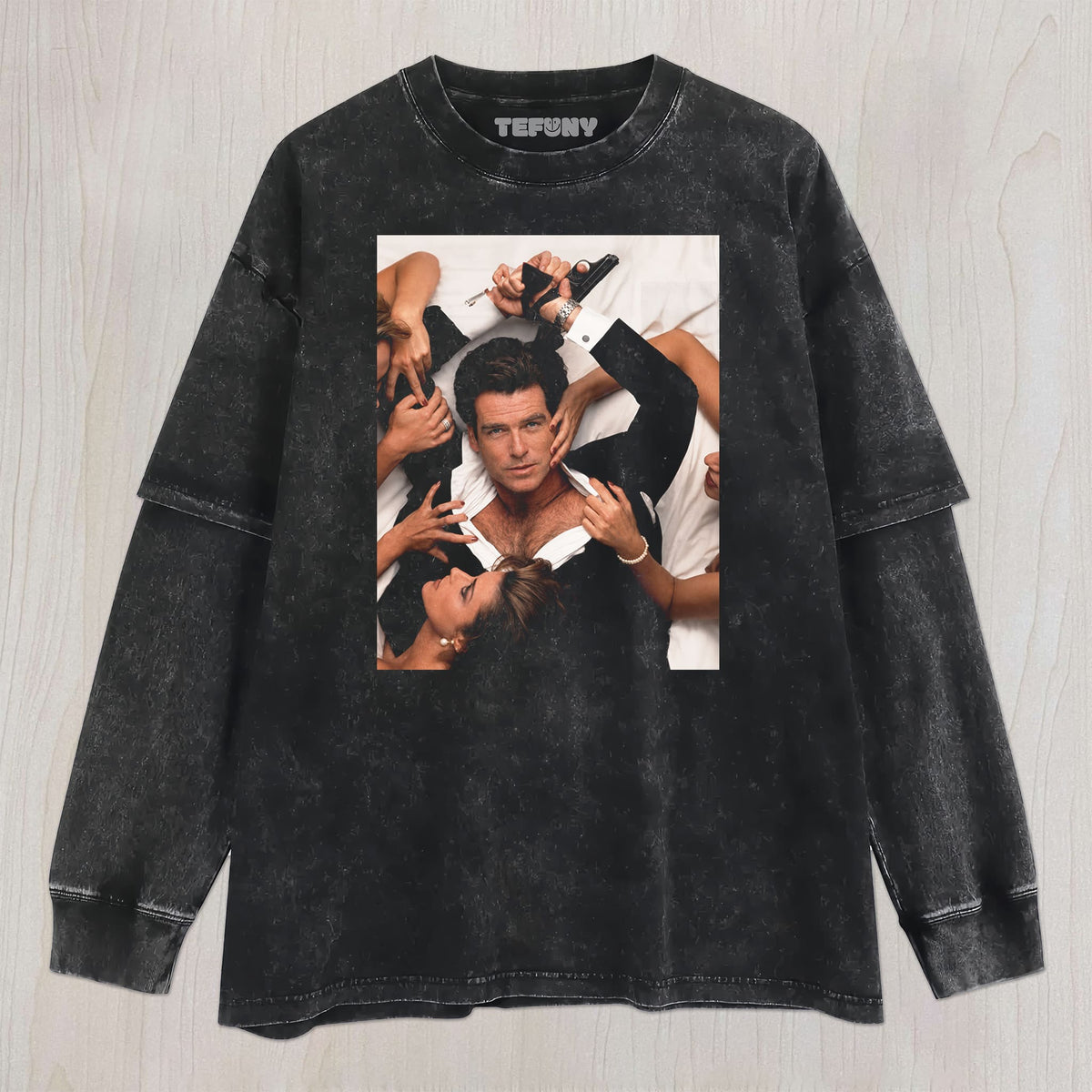 JAMES BOND LAY IN BED UNISEX TEE, TANK TOP, LAYERED LS, SWEATSHIRT & HOODIE