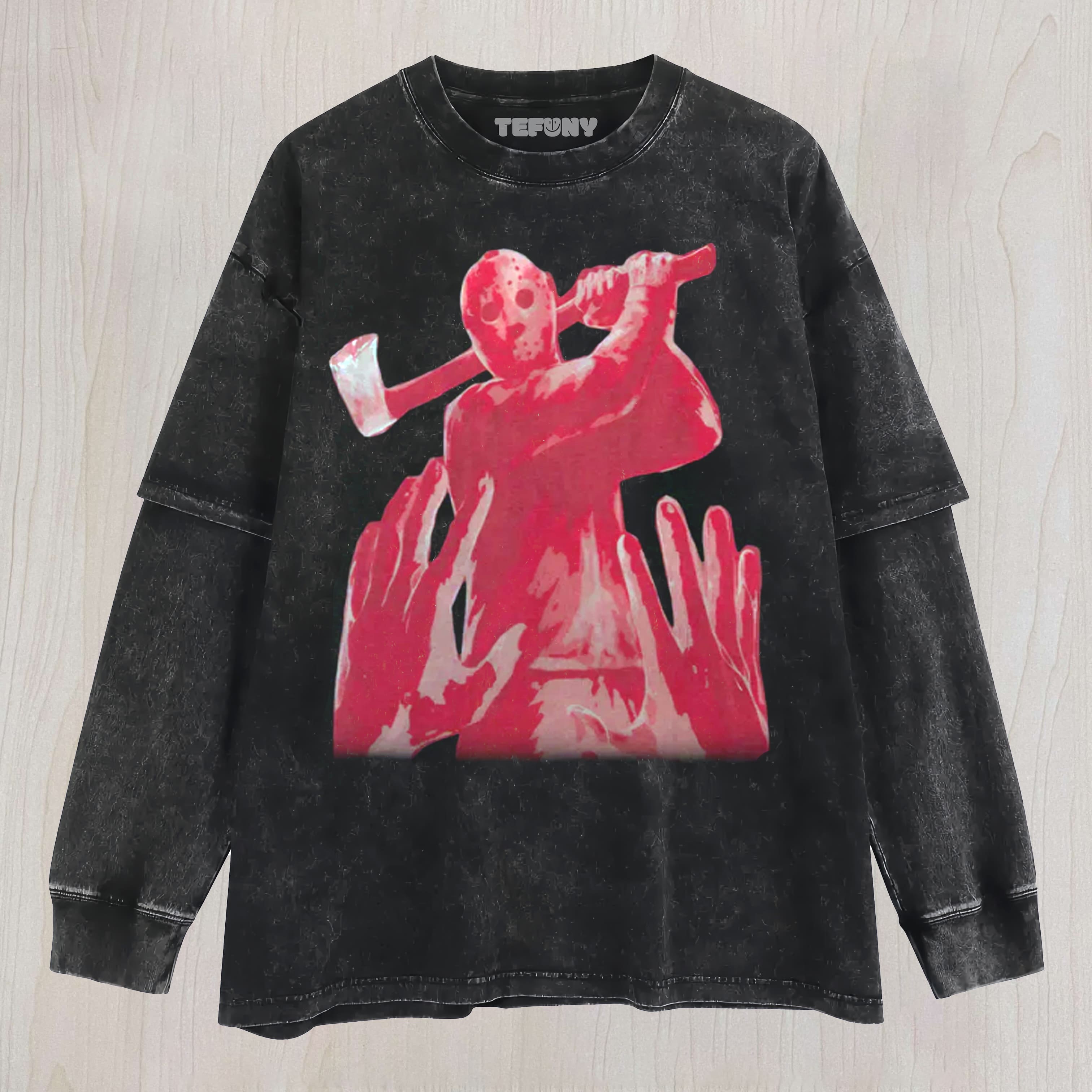 JASON BLOODY RED GRAPHIC UNISEX TEE, TANK TOP, LAYERED LS, SWEATSHIRT & HOODIE