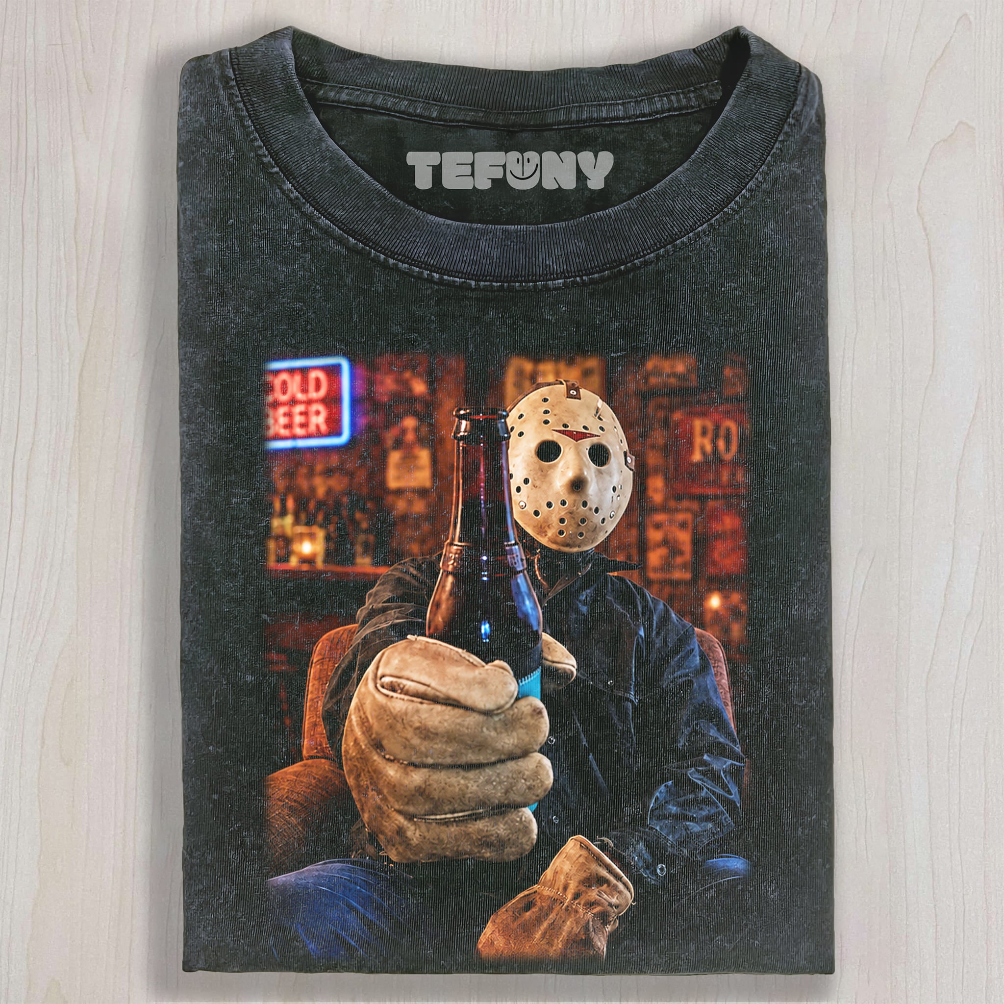JASON VOORHEES AT THE BAR UNISEX TEE, TANK TOP, LAYERED LS, SWEATSHIRT & HOODIE