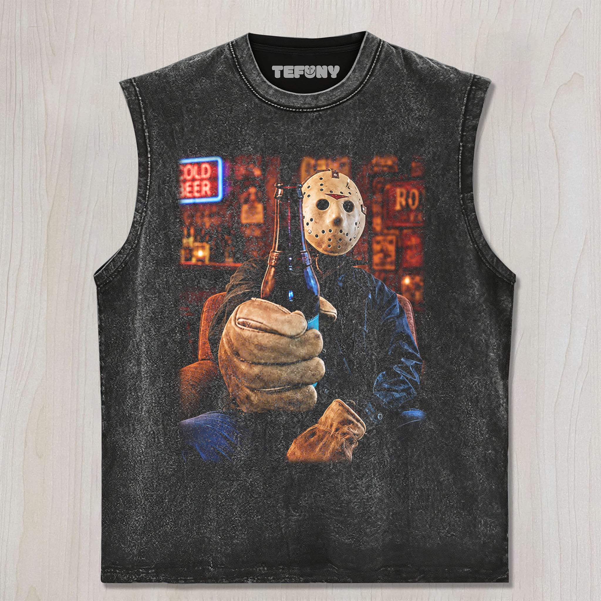 JASON VOORHEES AT THE BAR UNISEX TEE, TANK TOP, LAYERED LS, SWEATSHIRT & HOODIE