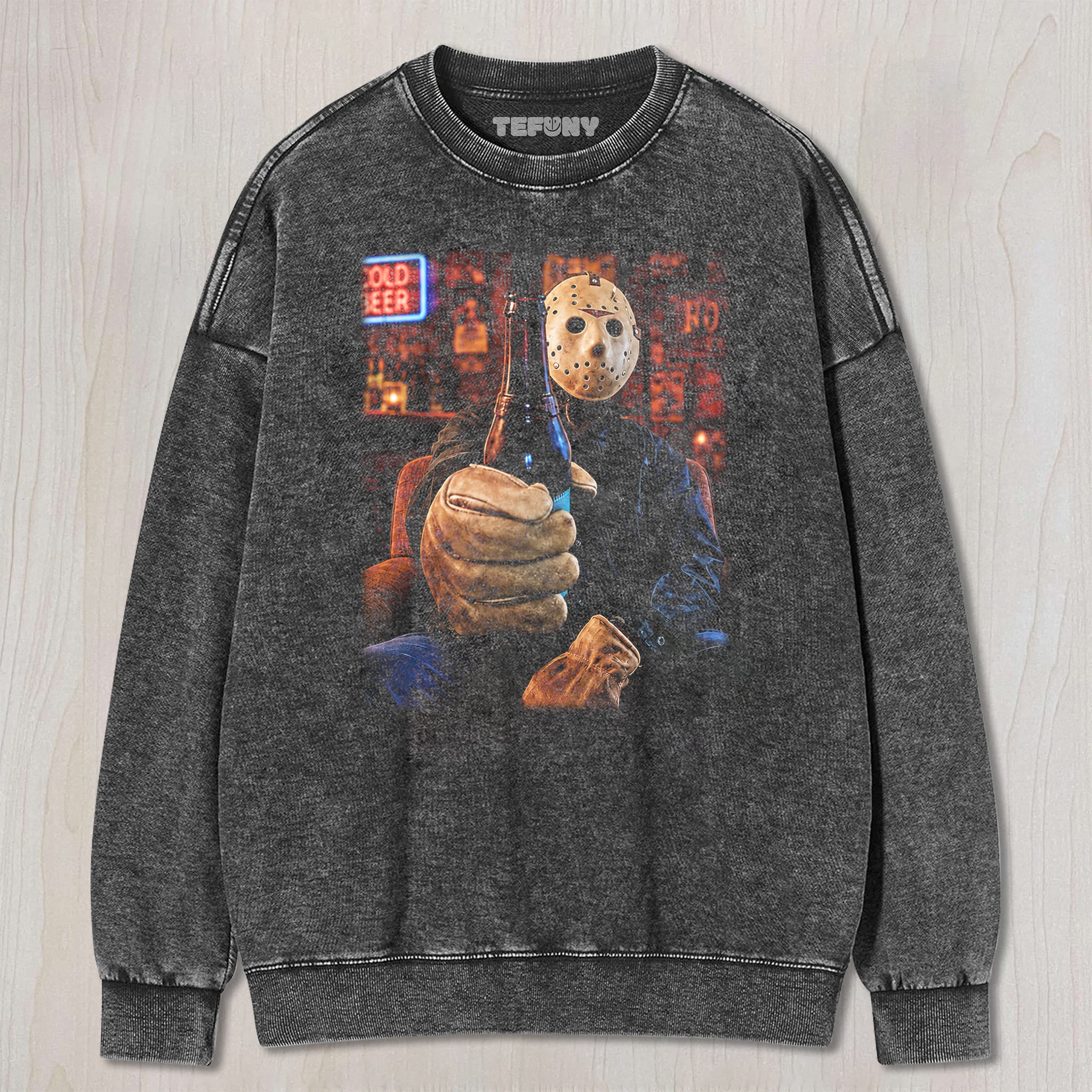 JASON VOORHEES AT THE BAR UNISEX TEE, TANK TOP, LAYERED LS, SWEATSHIRT & HOODIE