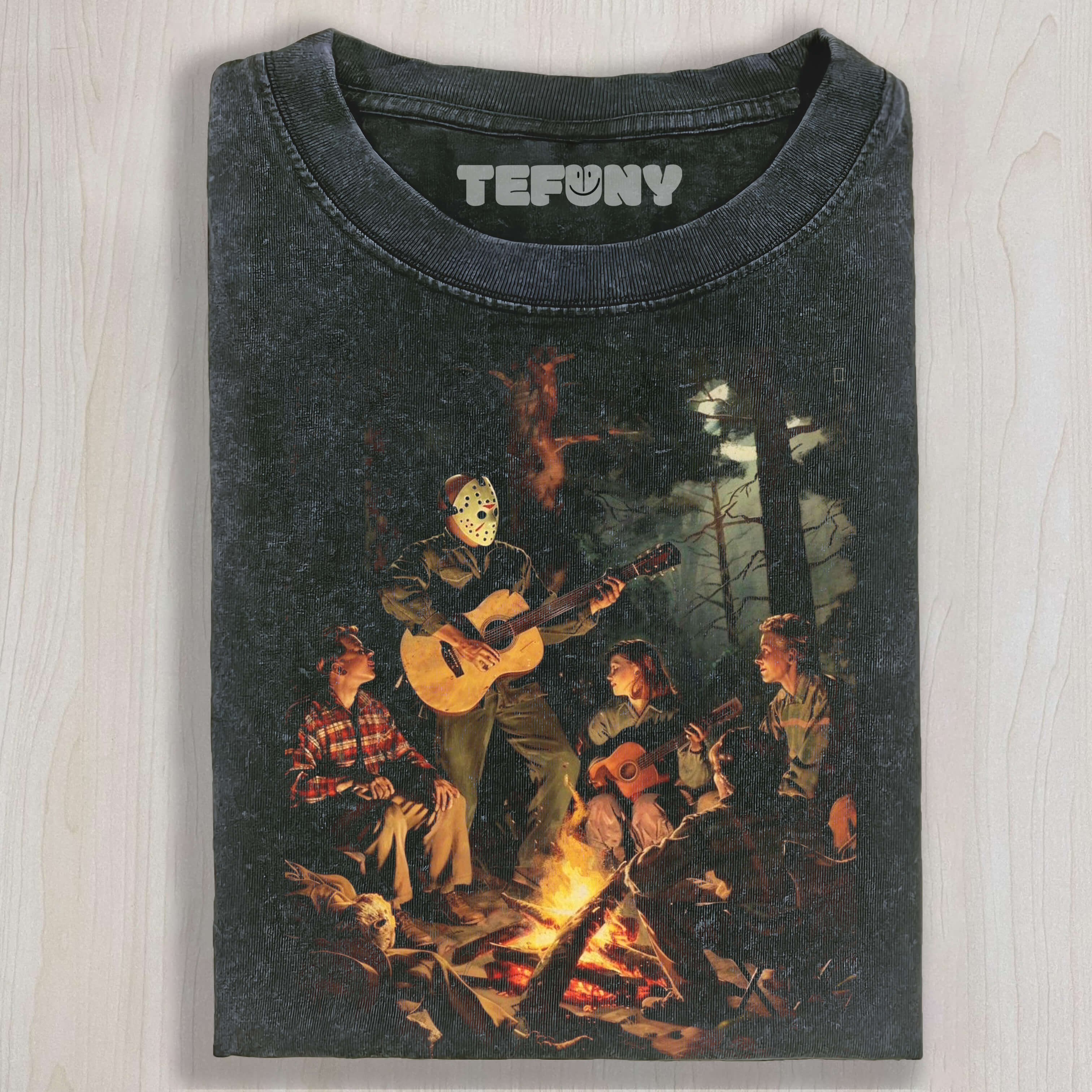 JASON VOORHEES PLAYING GUITAR T-SHIRT
