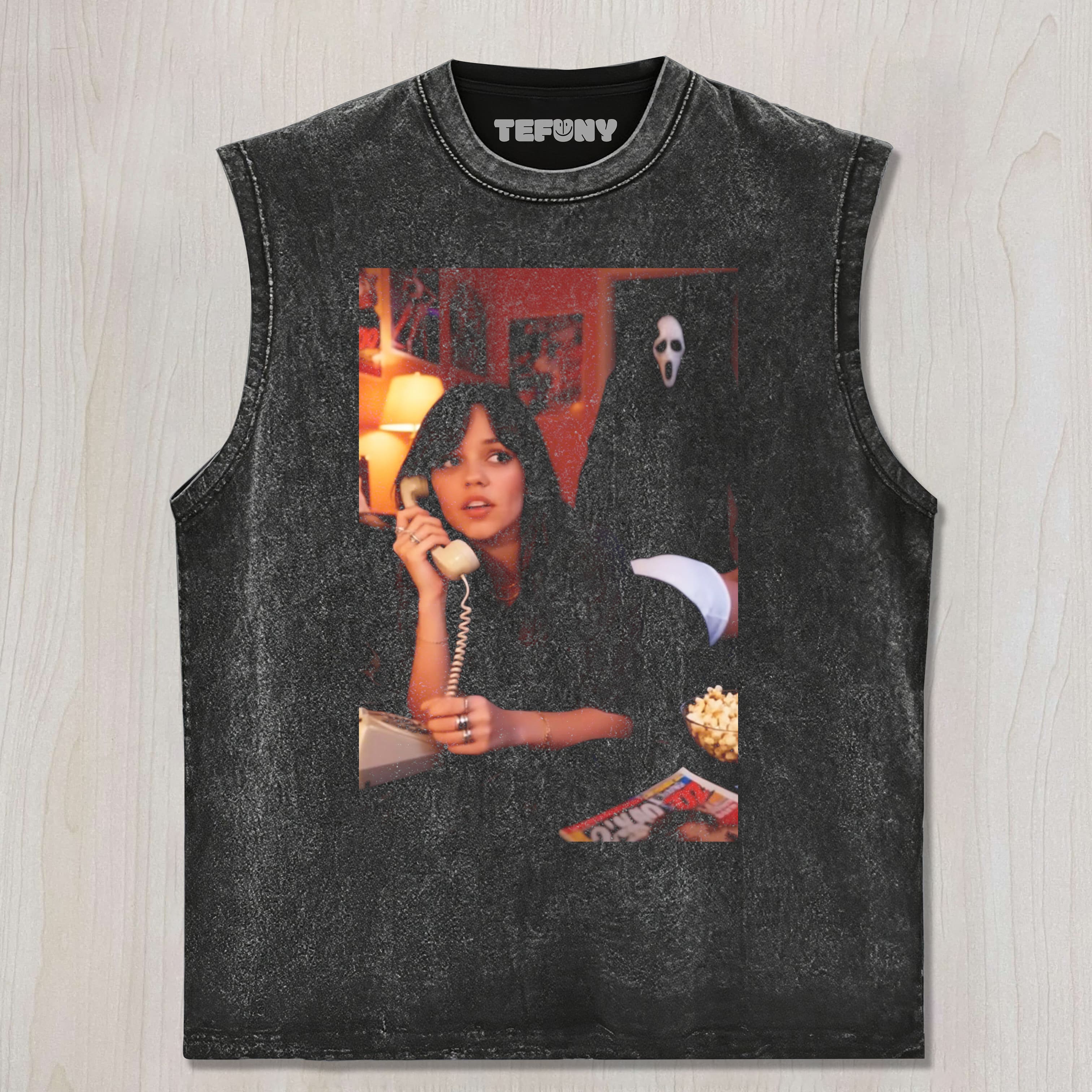 JENNA ORTEGA AND GHOST FACE UNISEX TEE, TANK TOP, LAYERED LS, SWEATSHIRT & HOODIE