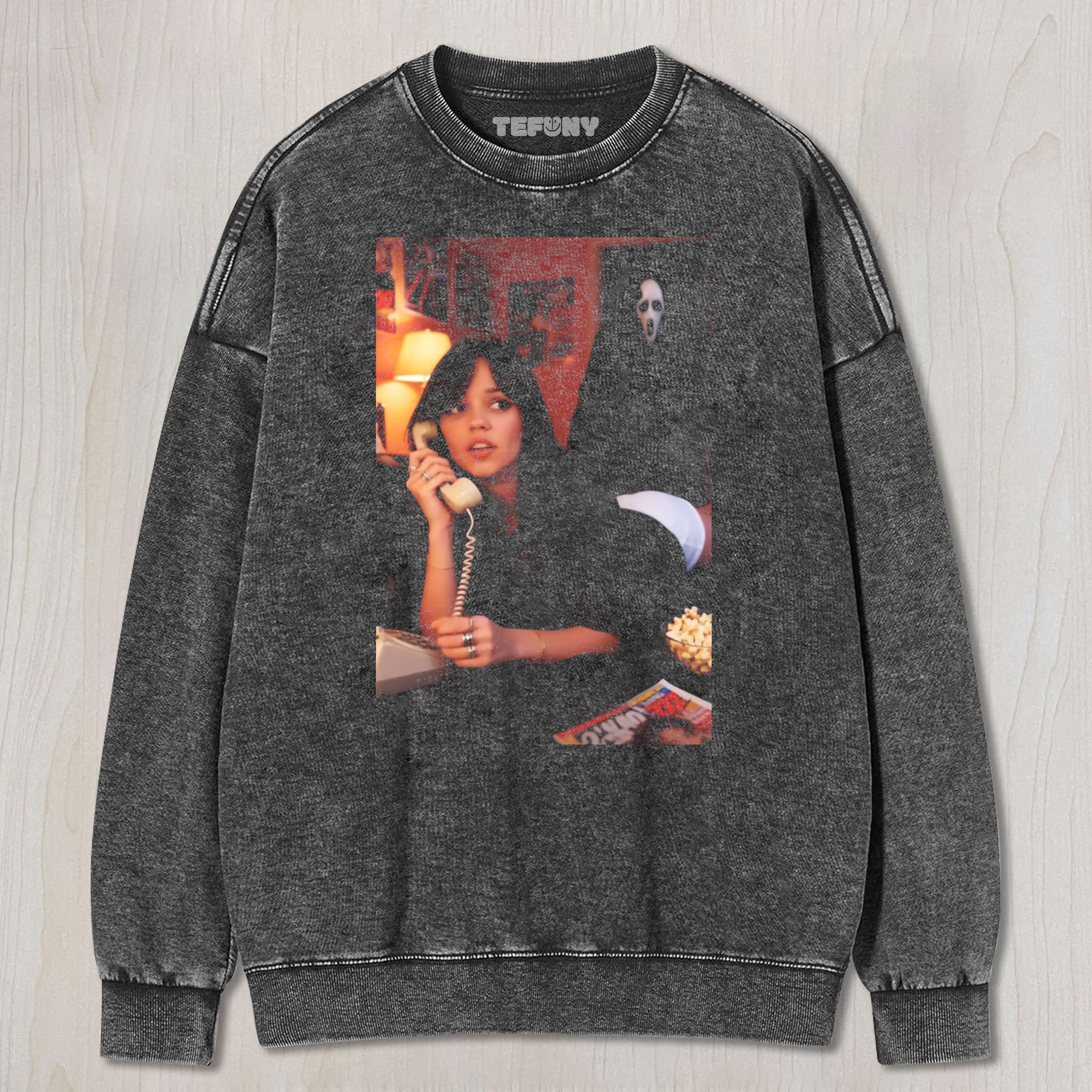JENNA ORTEGA AND GHOST FACE UNISEX TEE, TANK TOP, LAYERED LS, SWEATSHIRT & HOODIE